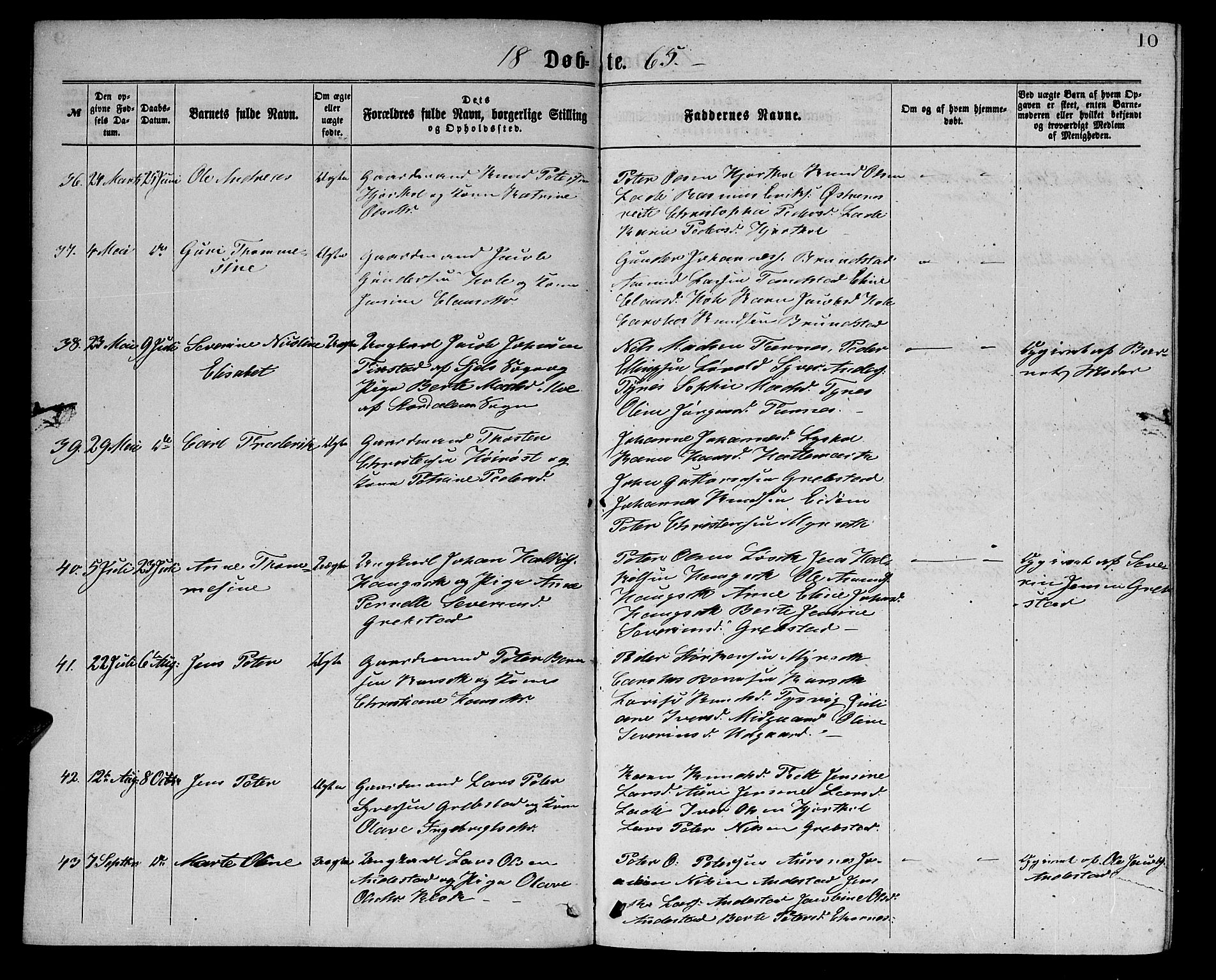 Ministerialprotokoller, klokkerbøker og fødselsregistre - Møre og Romsdal, AV/SAT-A-1454/523/L0338: Klokkerbok nr. 523C01, 1865-1877, s. 10