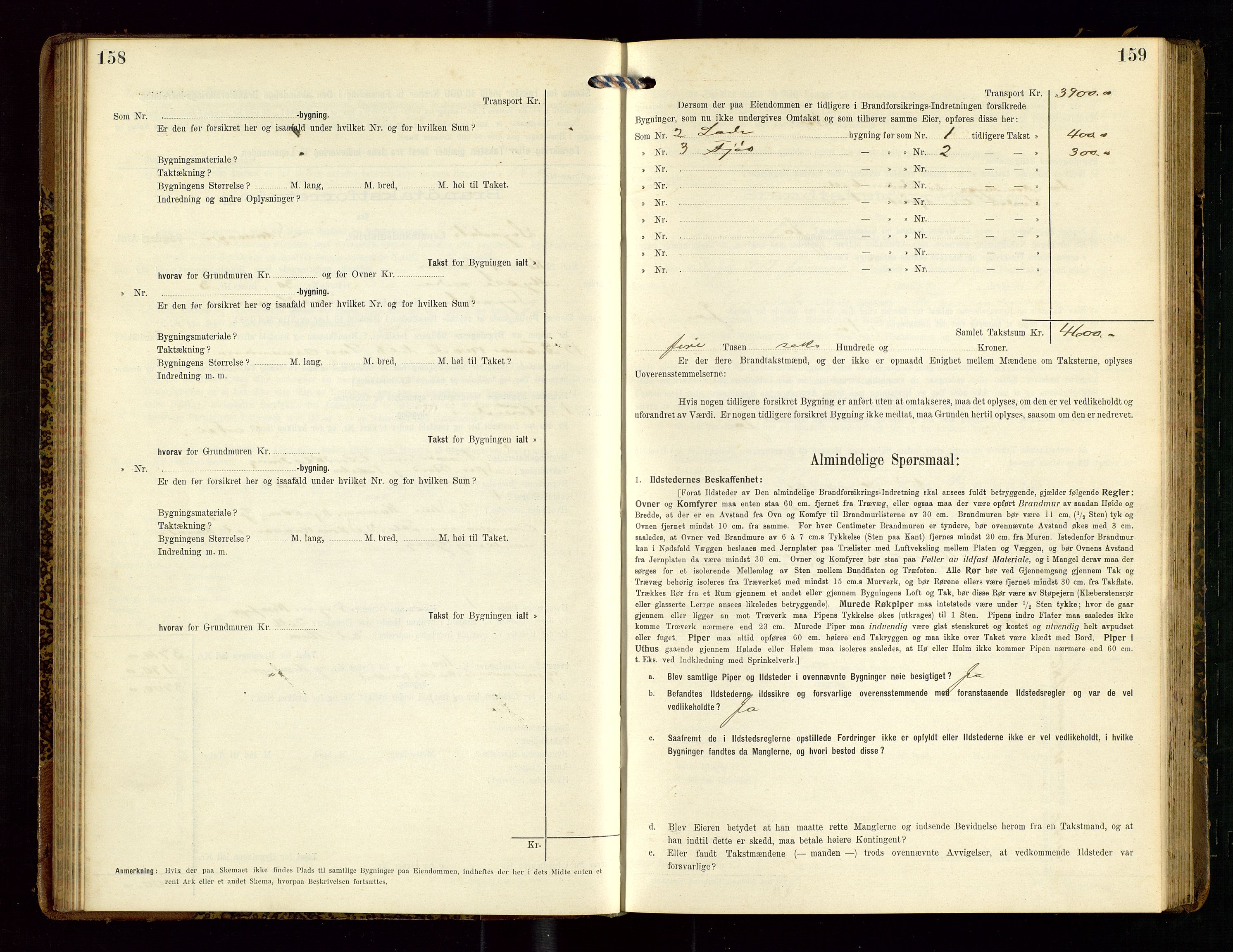 Sokndal lensmannskontor, AV/SAST-A-100417/Gob/L0003: "Brandtakst-Protokol", 1914-1917, s. 158-159