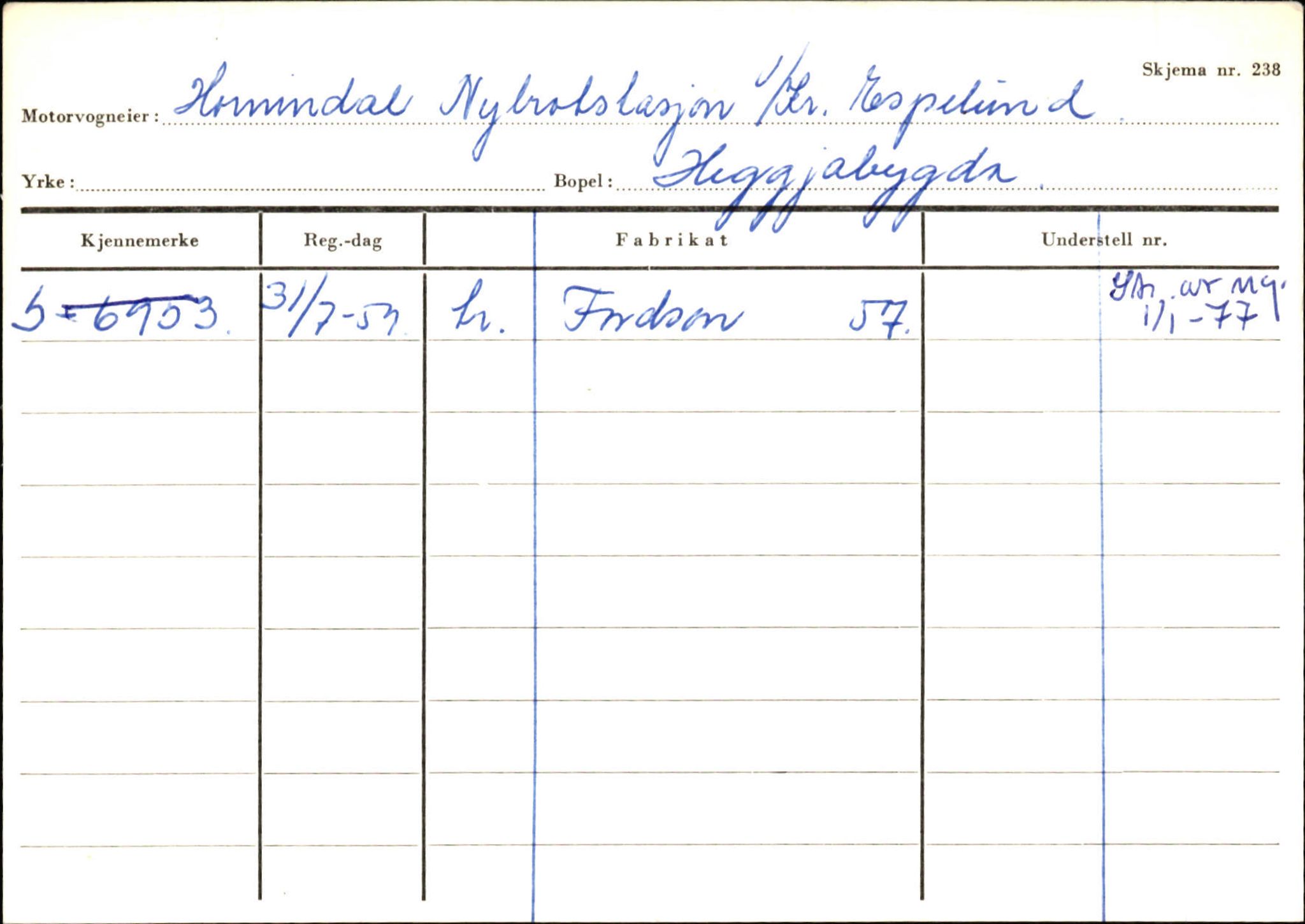 Statens vegvesen, Sogn og Fjordane vegkontor, SAB/A-5301/4/F/L0129: Eigarregistrer Eid A-S, 1945-1975, s. 1068