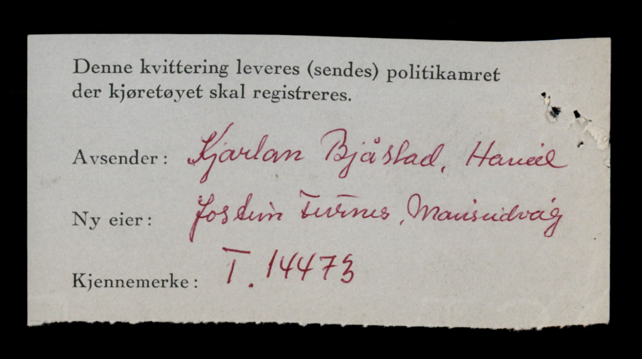 Møre og Romsdal vegkontor - Ålesund trafikkstasjon, AV/SAT-A-4099/F/Fe/L0046: Registreringskort for kjøretøy T 14445 - T 14579, 1927-1998