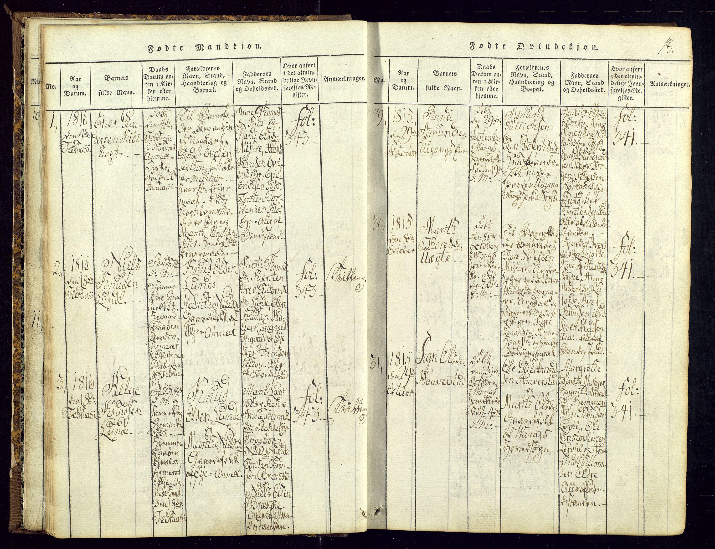 Vang prestekontor, Valdres, AV/SAH-PREST-140/H/Ha/L0004: Ministerialbok nr. 4, 1814-1831, s. 18