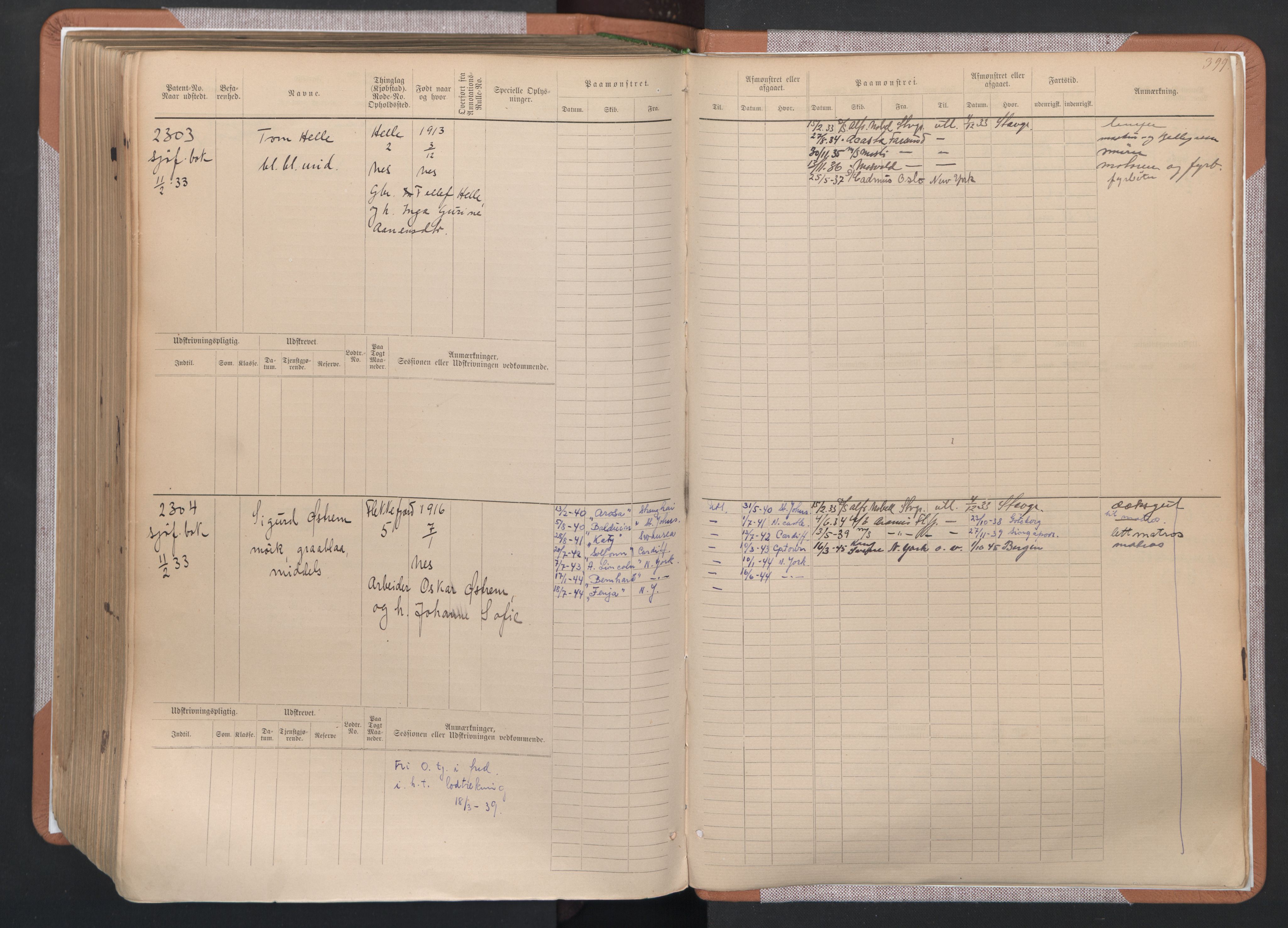 Flekkefjord mønstringskrets, SAK/2031-0018/F/Fb/L0003: Hovedrulle nr 1515-2326, N-6, 1885-1934, s. 403