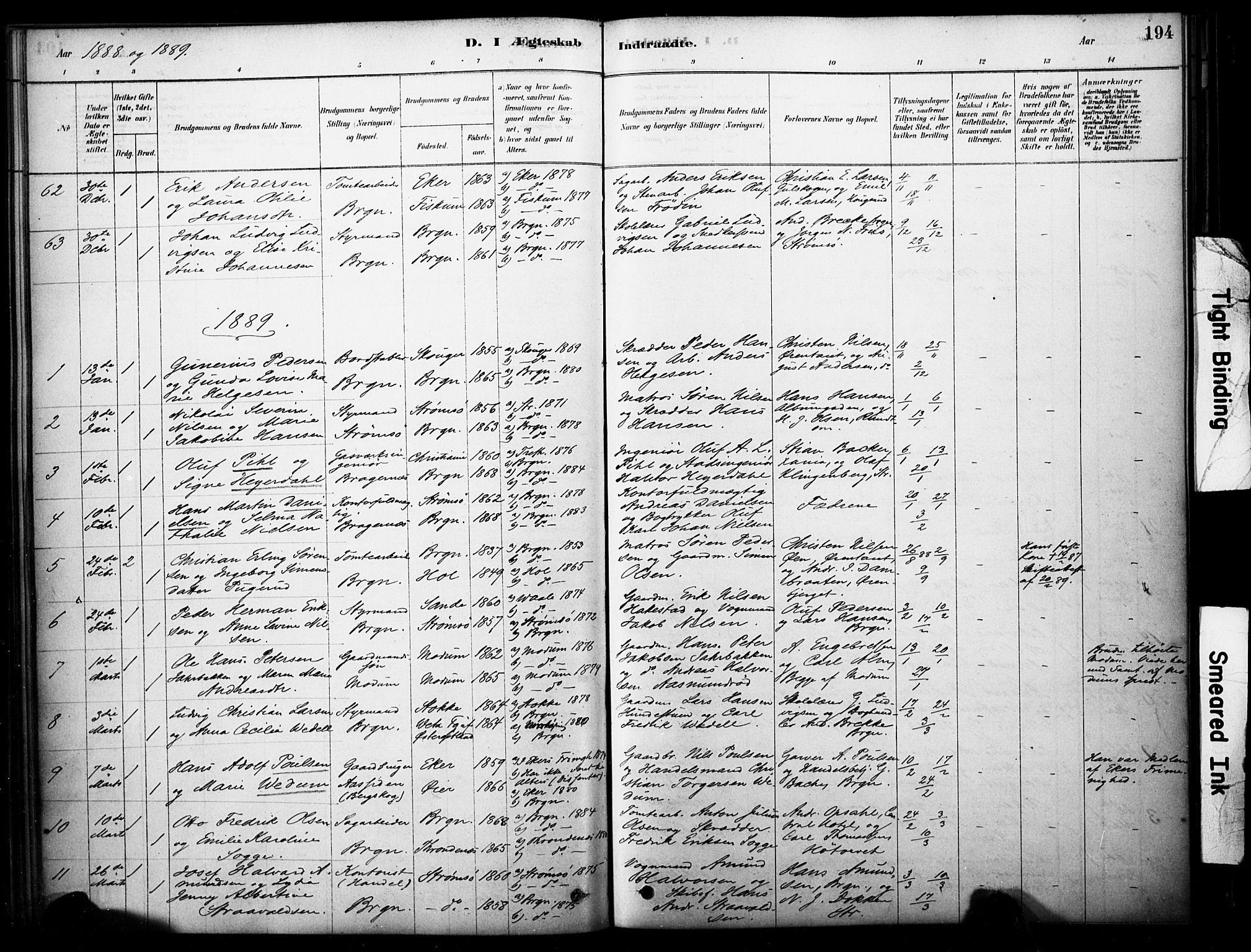 Bragernes kirkebøker, AV/SAKO-A-6/F/Fc/L0005: Ministerialbok nr. III 5, 1878-1890, s. 194