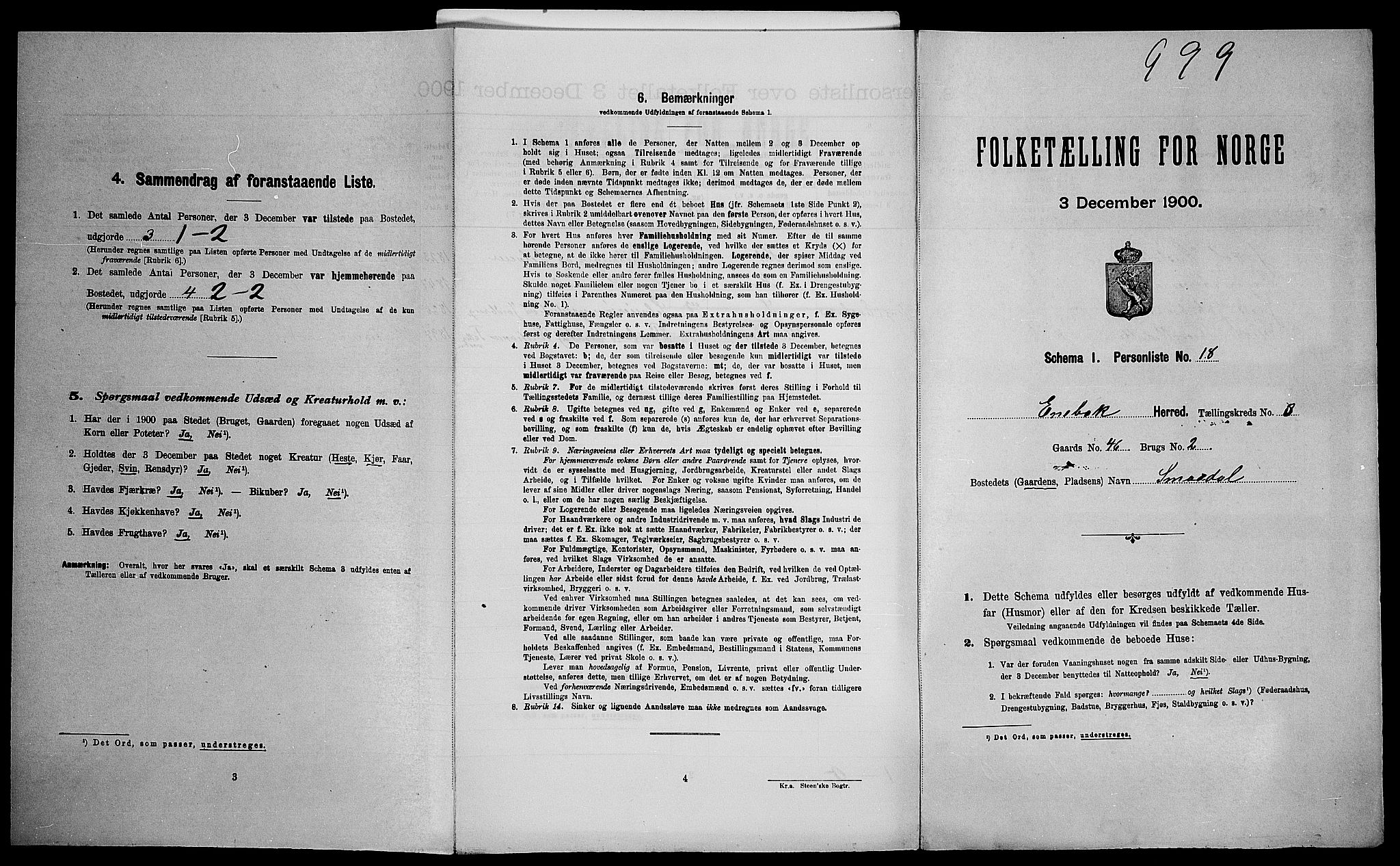 SAO, Folketelling 1900 for 0229 Enebakk herred, 1900