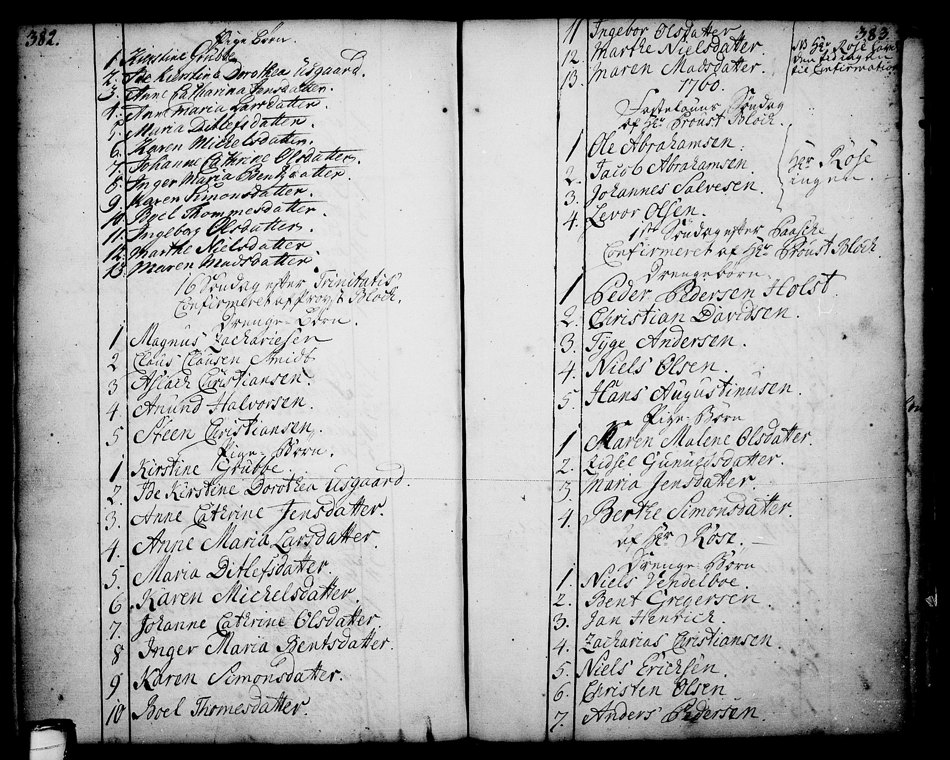 Skien kirkebøker, AV/SAKO-A-302/F/Fa/L0003: Ministerialbok nr. 3, 1755-1791, s. 382-383