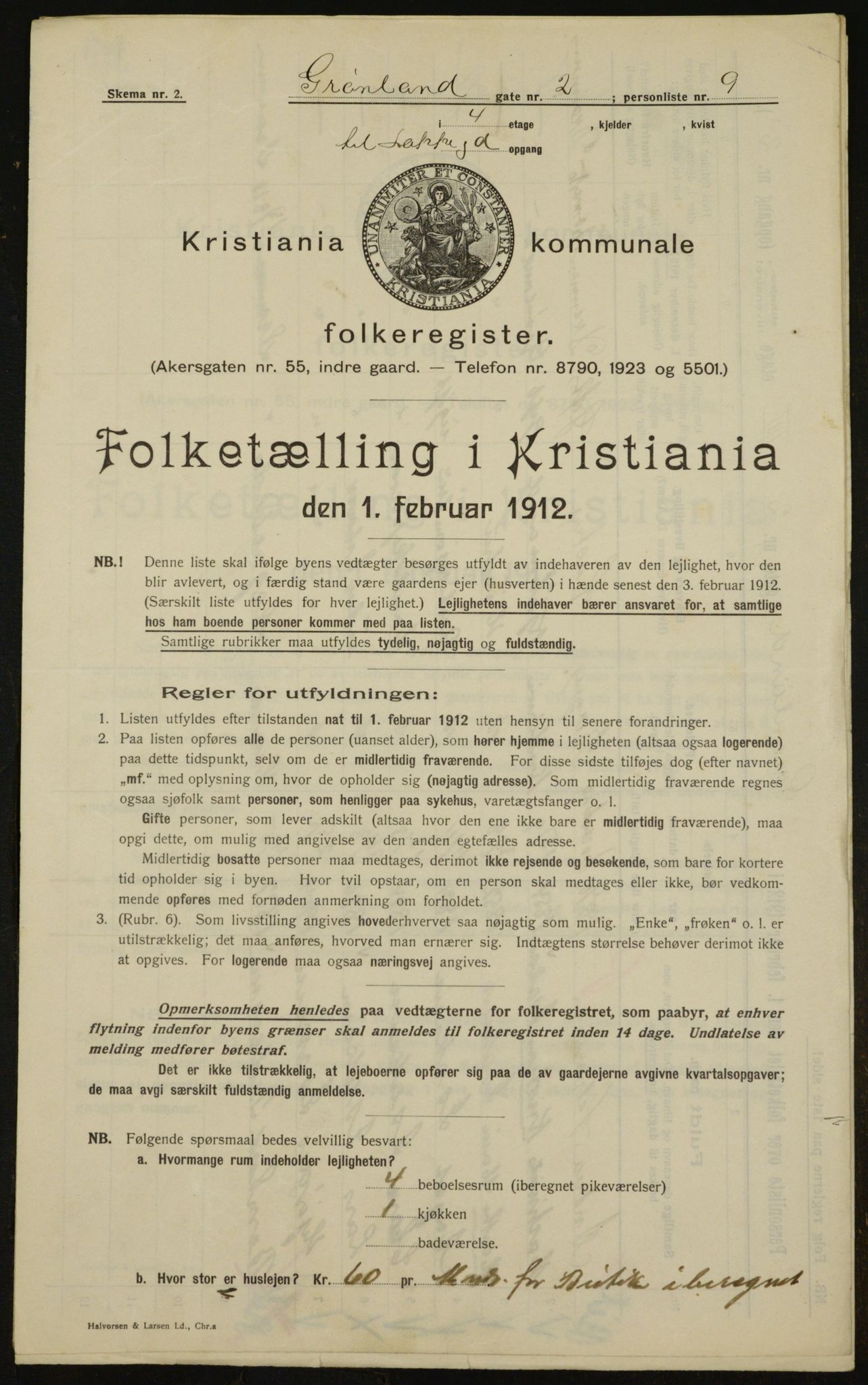 OBA, Kommunal folketelling 1.2.1912 for Kristiania, 1912, s. 30992