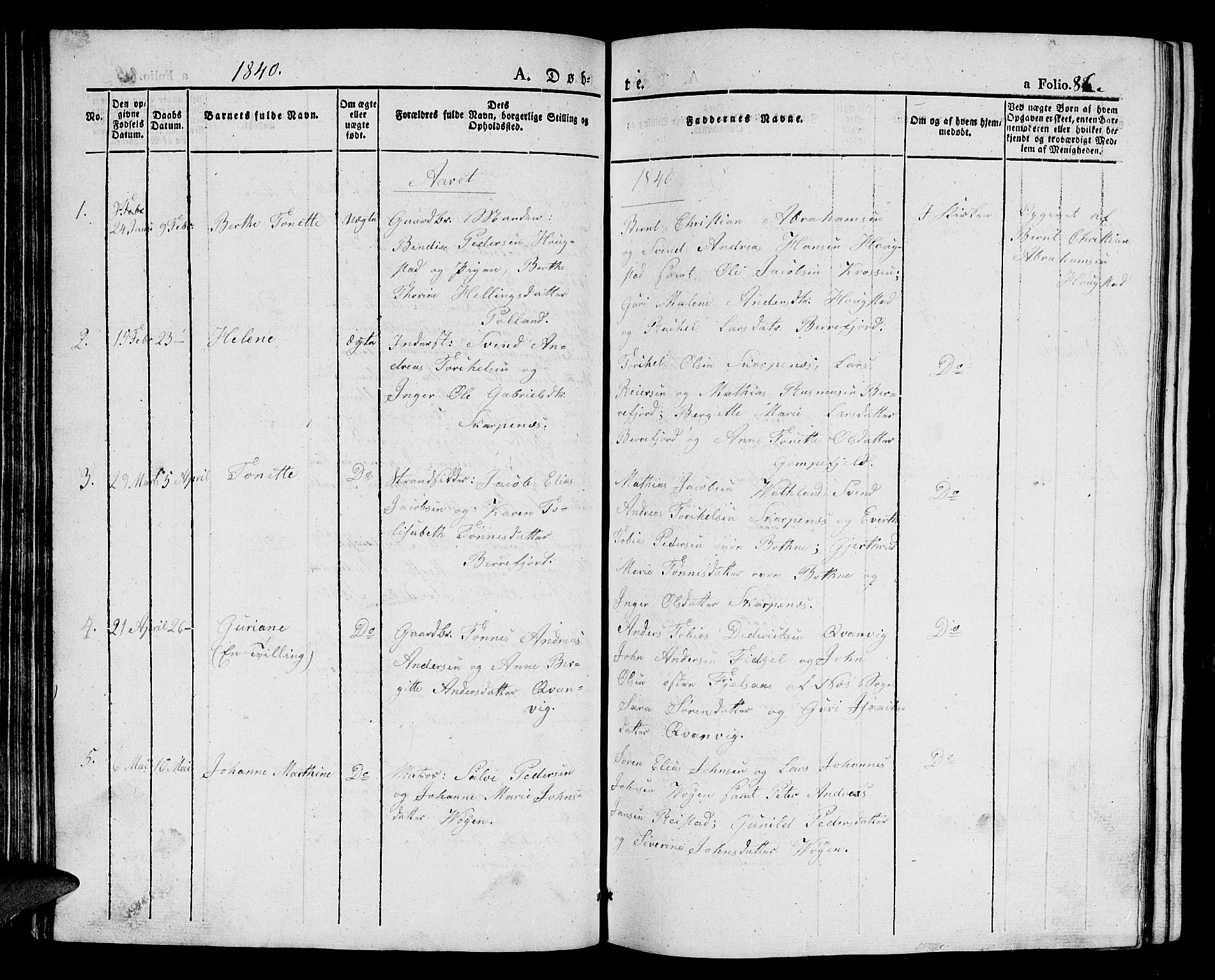 Flekkefjord sokneprestkontor, AV/SAK-1111-0012/F/Fb/Fbb/L0002: Klokkerbok nr. B 2a, 1831-1866, s. 86