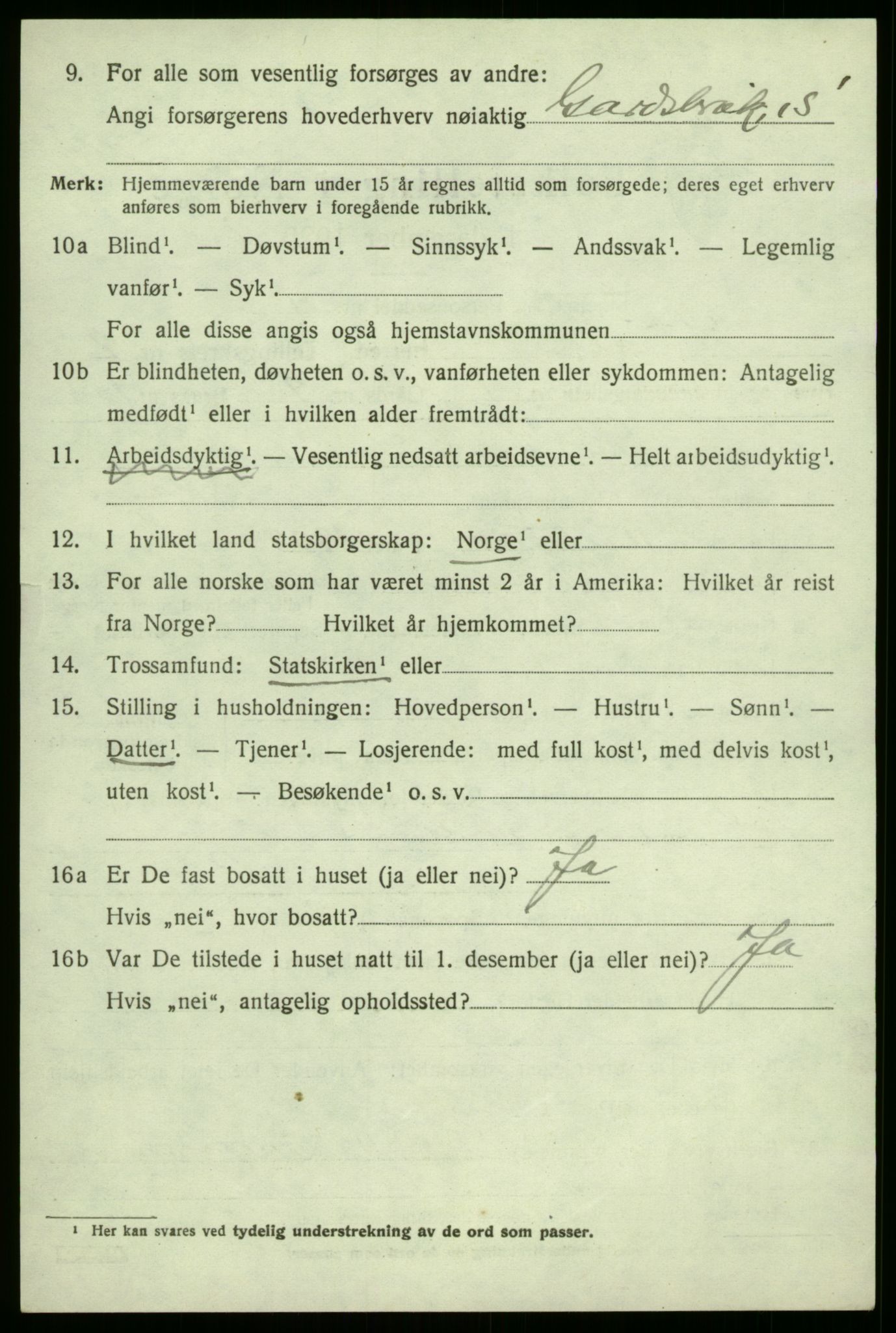 SAB, Folketelling 1920 for 1426 Luster herred, 1920, s. 1593