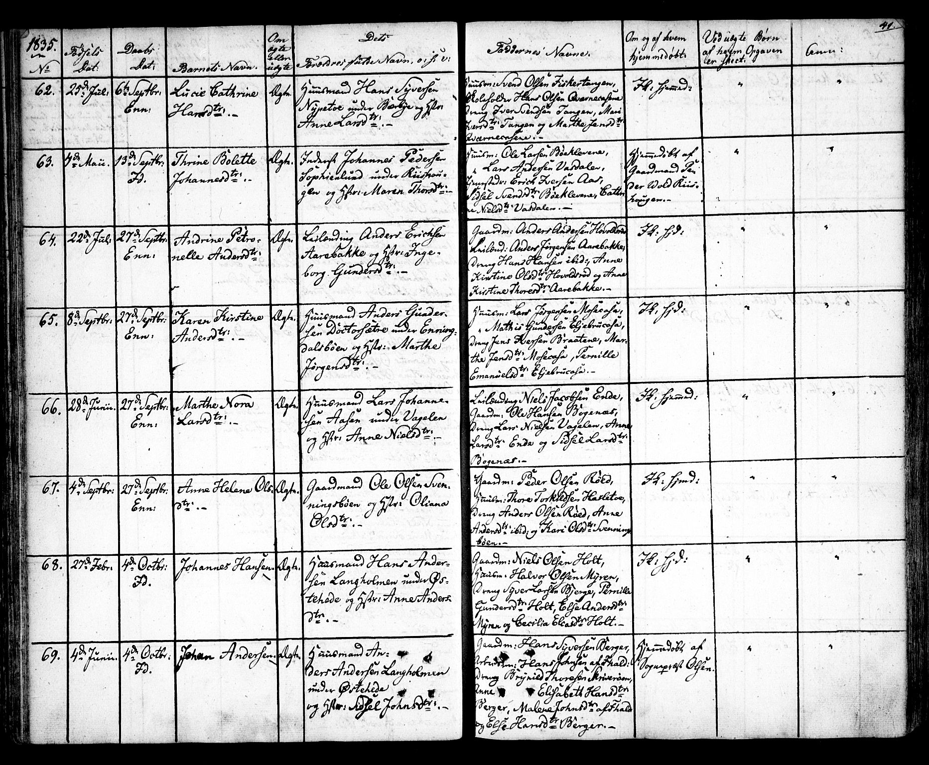 Idd prestekontor Kirkebøker, AV/SAO-A-10911/F/Fc/L0003: Ministerialbok nr. III 3, 1832-1847, s. 41