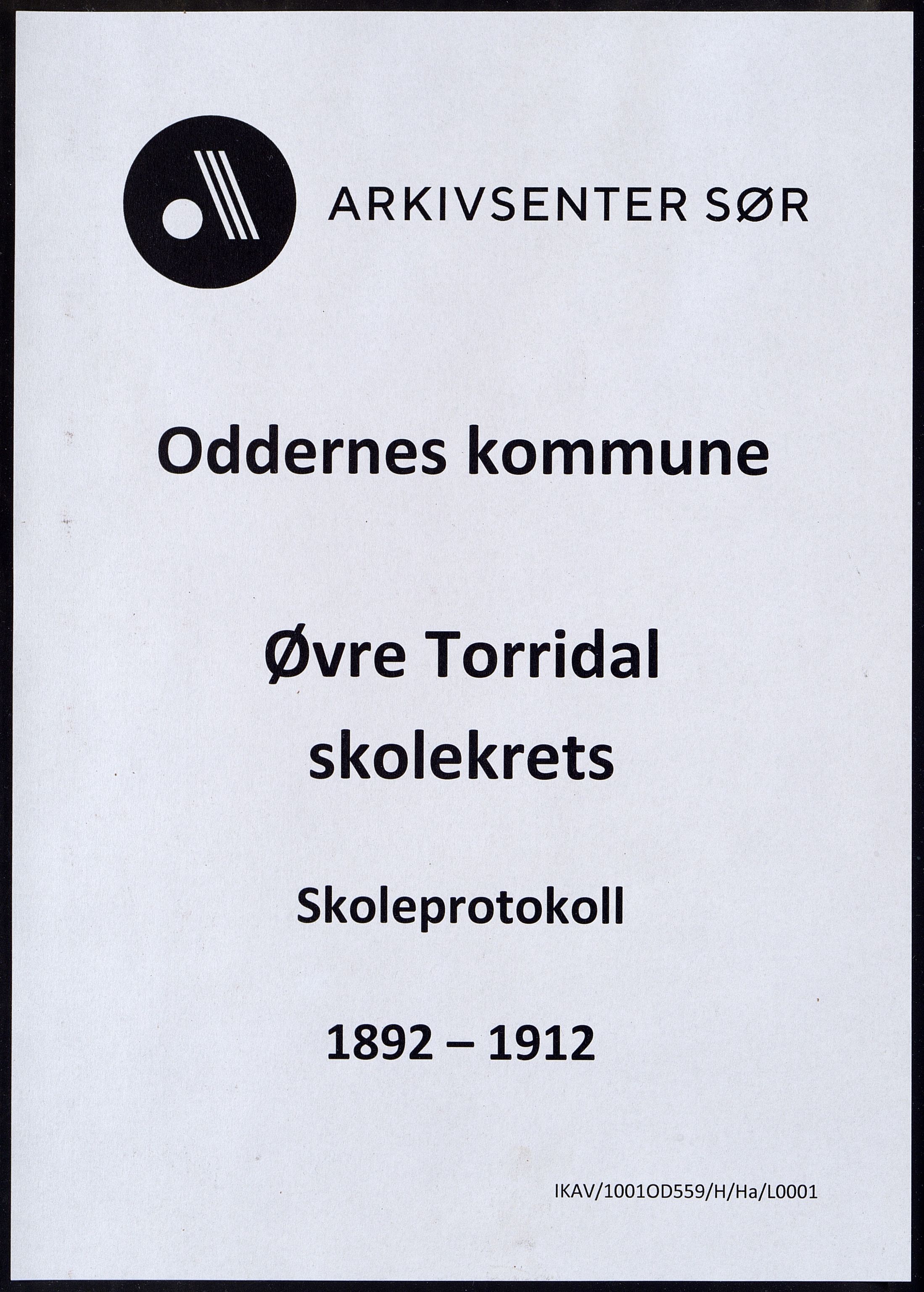 Oddernes kommune - Øvre Torridal skolekrets, IKAV/1001OD559/H/Ha/L0001: Skoleprotokoll, 1892-1912