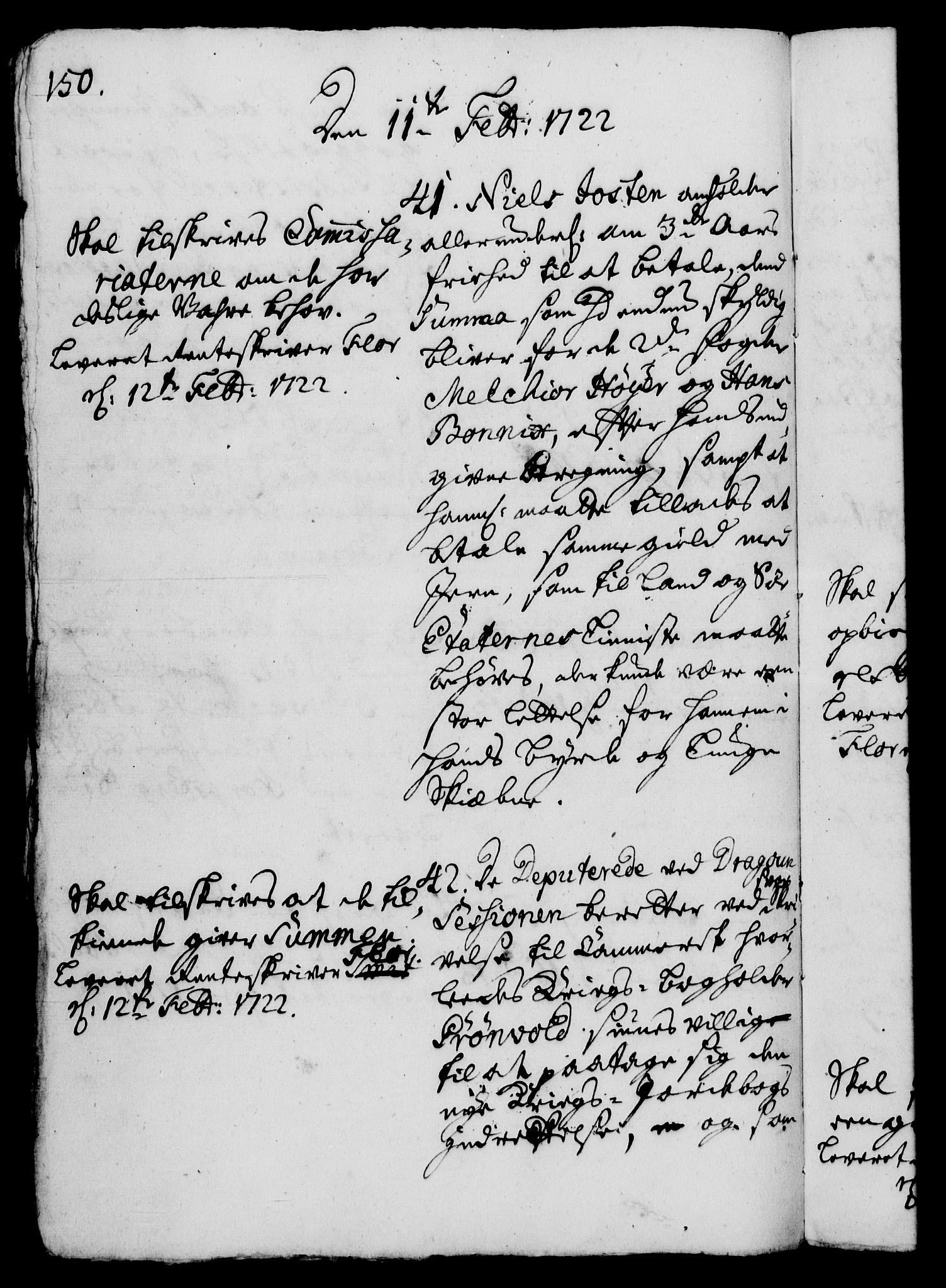 Rentekammeret, Kammerkanselliet, RA/EA-3111/G/Gh/Gha/L0005: Norsk ekstraktmemorialprotokoll (merket RK 53.50), 1721-1723, s. 150