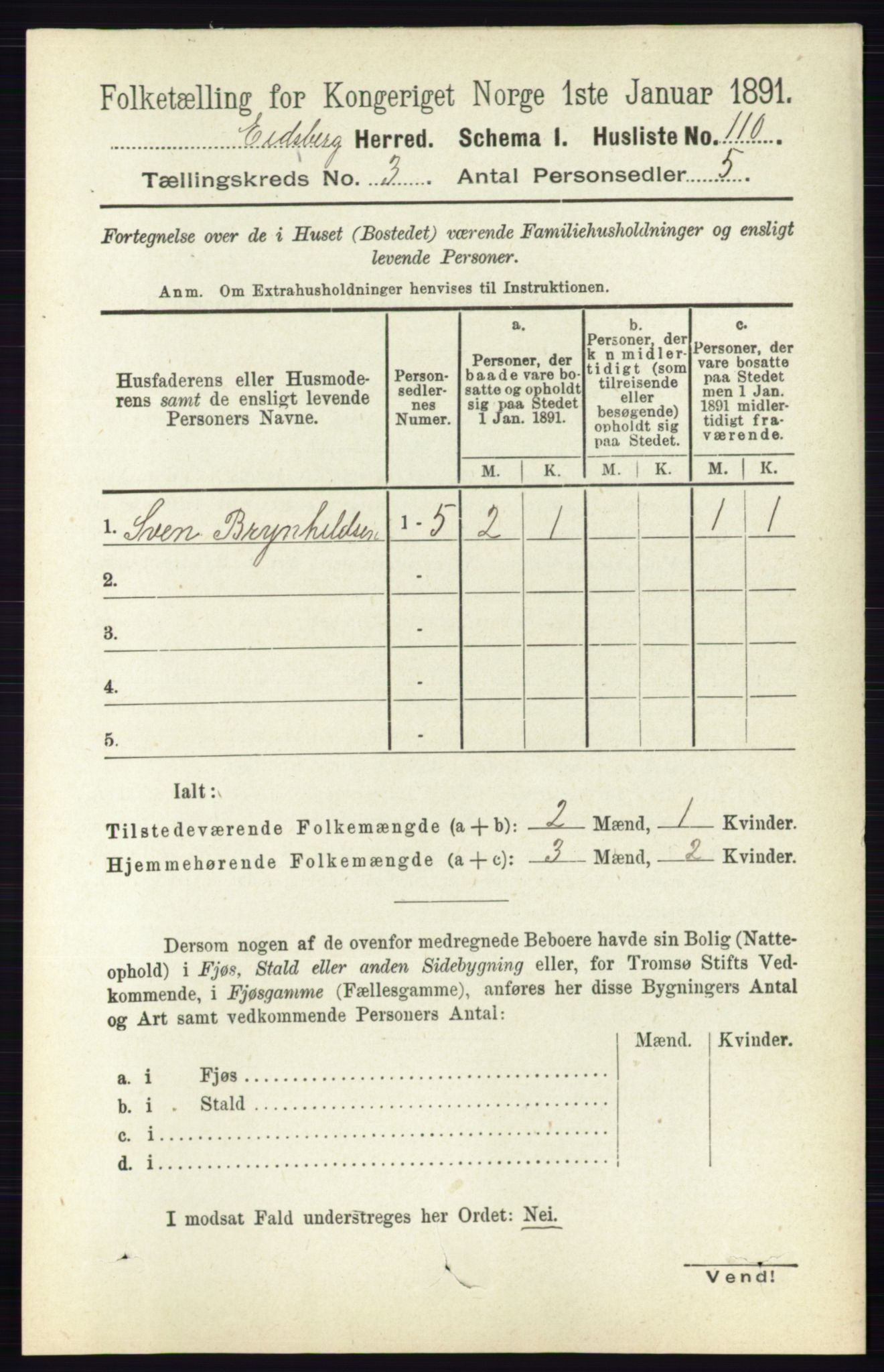 RA, Folketelling 1891 for 0125 Eidsberg herred, 1891, s. 1446