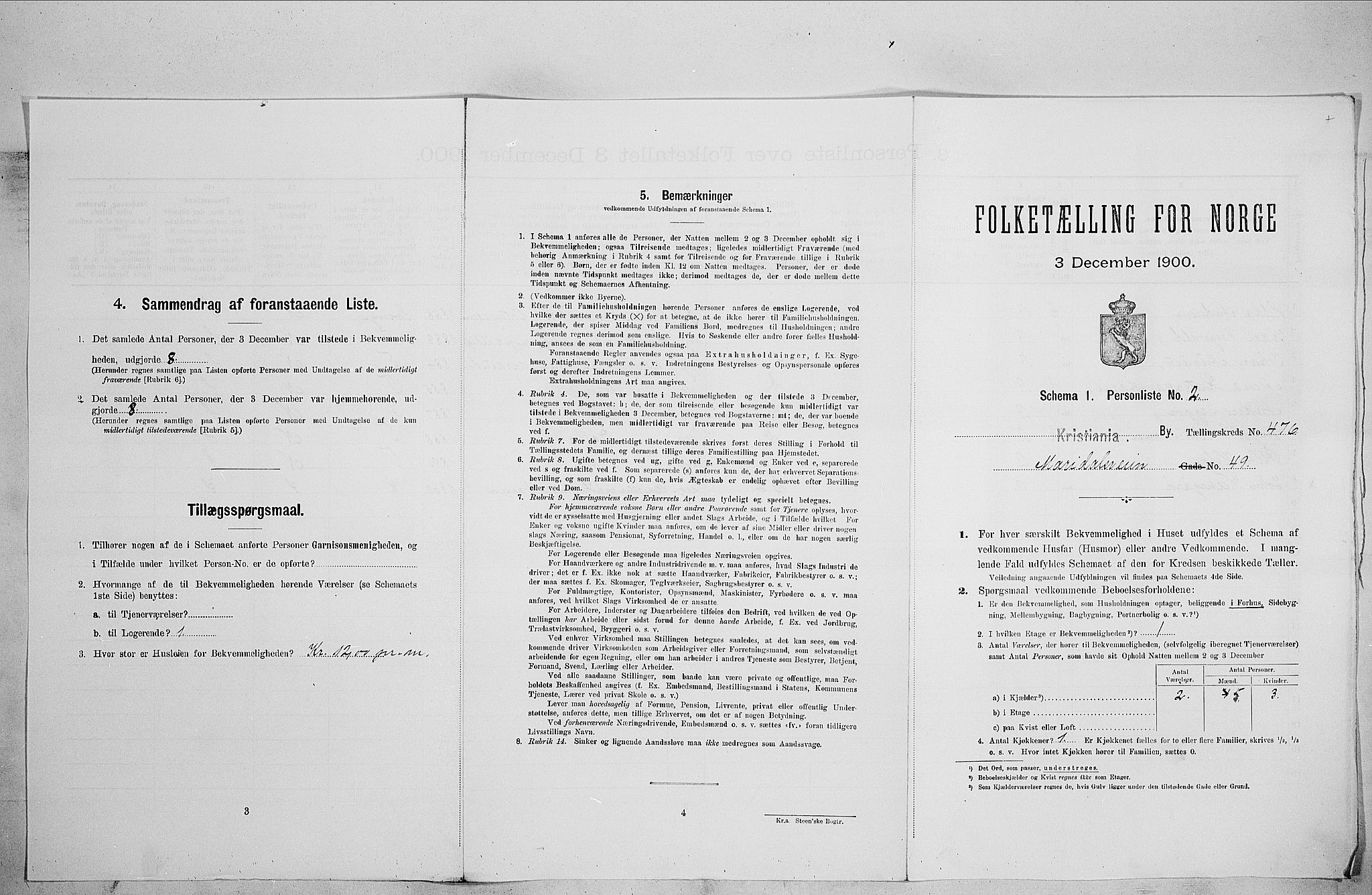 SAO, Folketelling 1900 for 0301 Kristiania kjøpstad, 1900, s. 55860