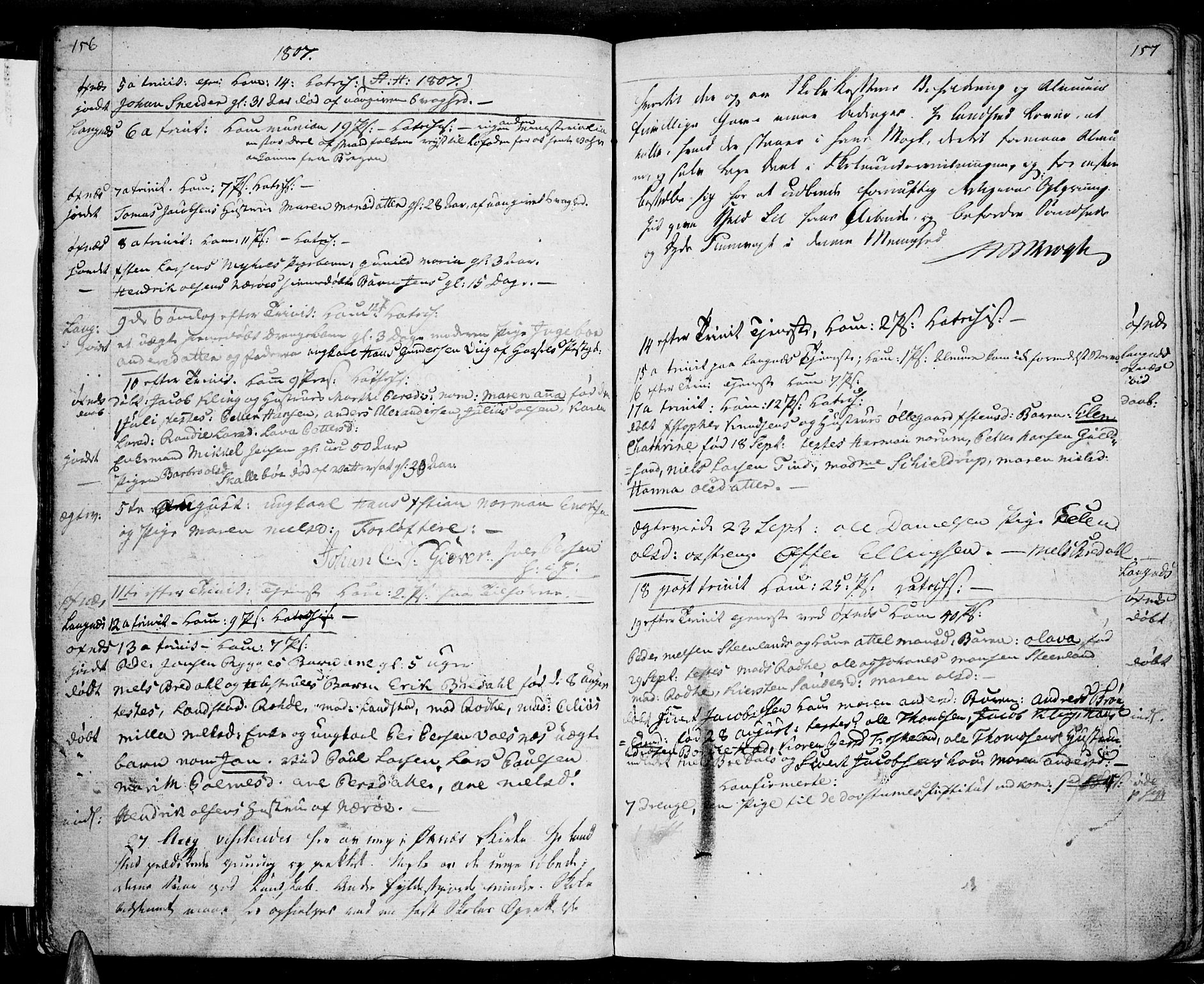 Ministerialprotokoller, klokkerbøker og fødselsregistre - Nordland, AV/SAT-A-1459/893/L1330: Ministerialbok nr. 893A03, 1791-1820, s. 156-157