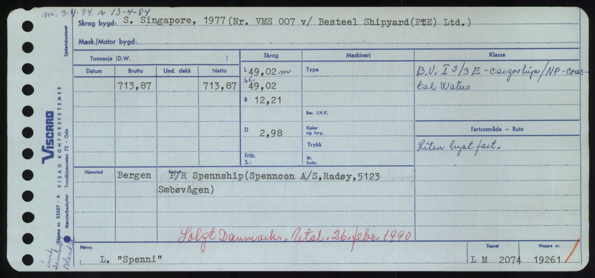 Sjøfartsdirektoratet med forløpere, Skipsmålingen, RA/S-1627/H/Hd/L0035: Fartøy, Sma-Spu, s. 427