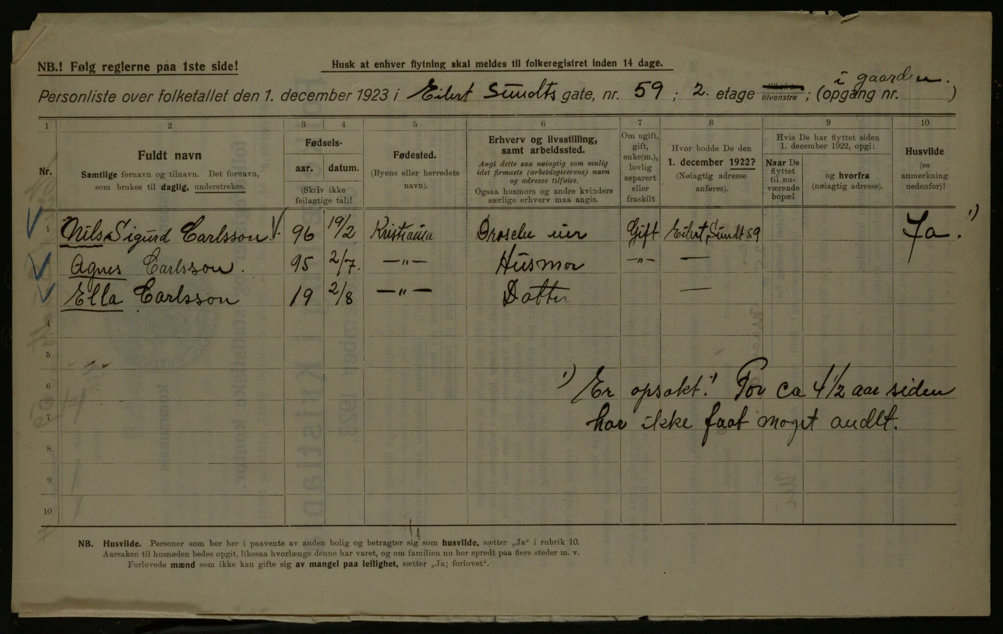 OBA, Kommunal folketelling 1.12.1923 for Kristiania, 1923, s. 21755