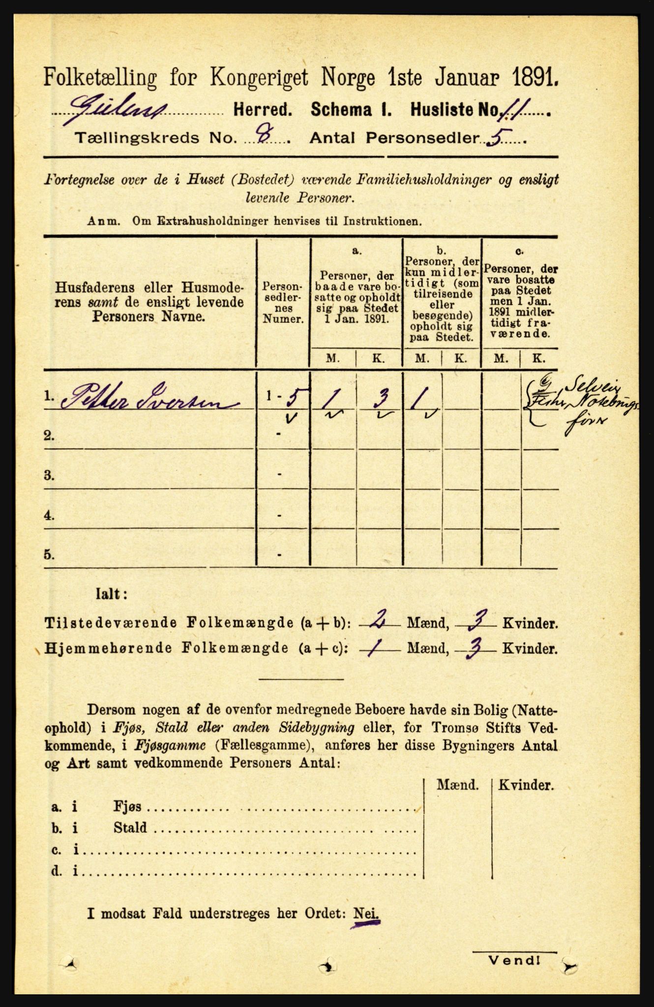 RA, Folketelling 1891 for 1411 Gulen herred, 1891, s. 2417