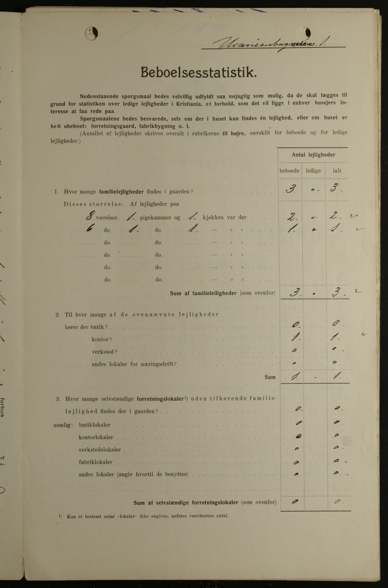 OBA, Kommunal folketelling 1.2.1908 for Kristiania kjøpstad, 1908, s. 108013