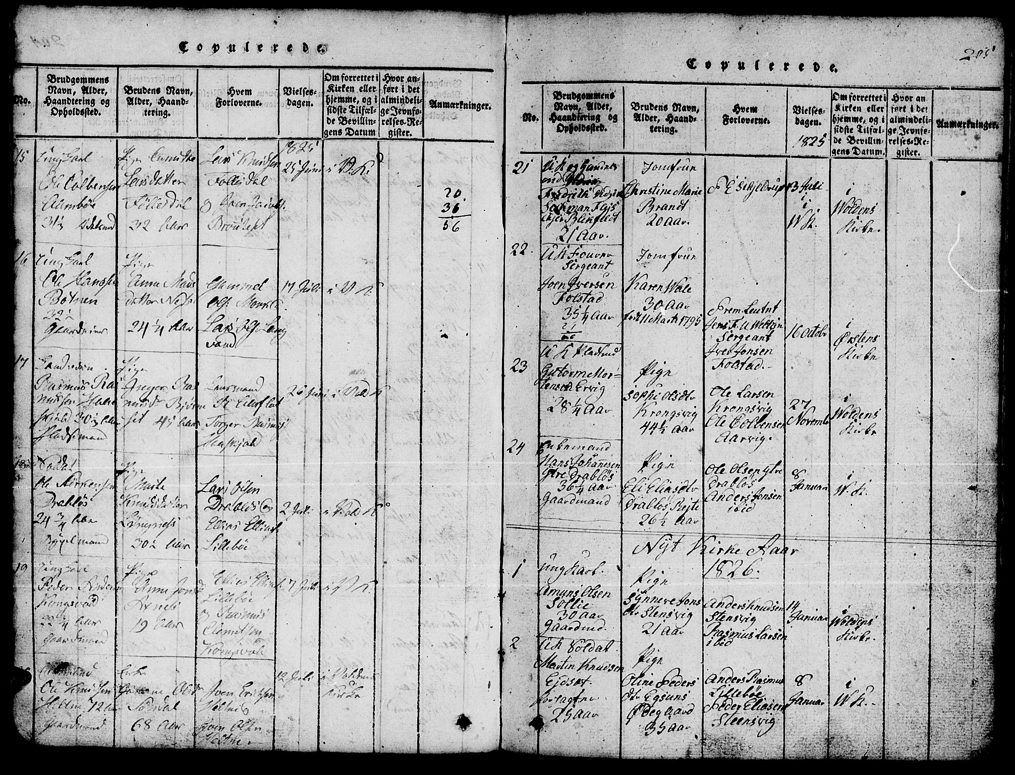 Ministerialprotokoller, klokkerbøker og fødselsregistre - Møre og Romsdal, AV/SAT-A-1454/511/L0155: Klokkerbok nr. 511C01, 1817-1829, s. 205