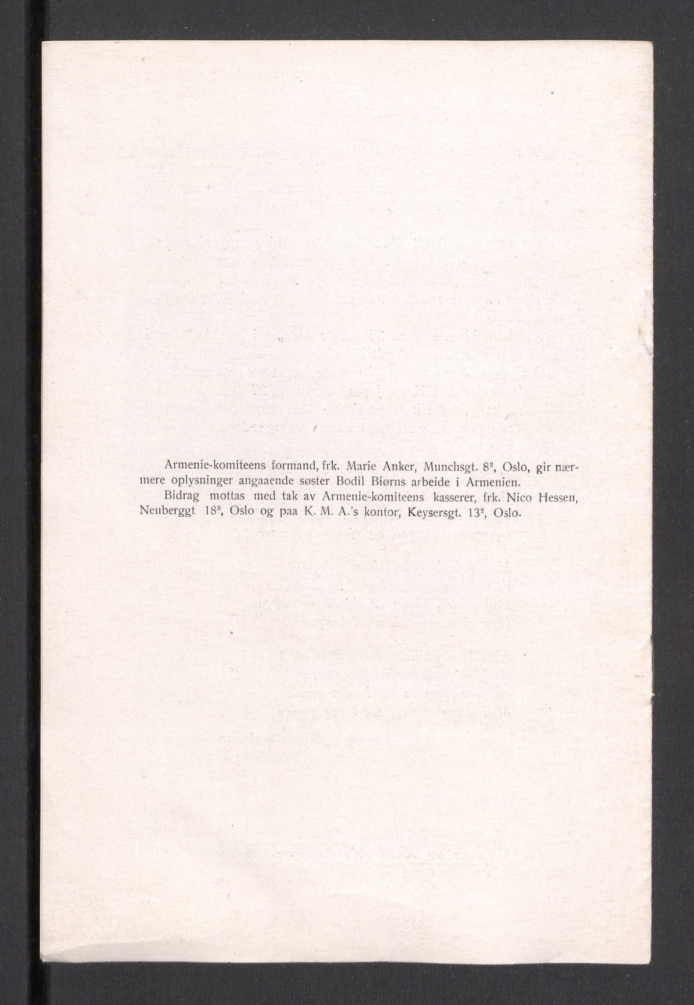 Kvinnelige Misjonsarbeidere, RA/PA-0699/F/Fj/L0032/0002: Diverse /  Mindre  småskrifter, trykksaker, om Armenia, 1896-1905