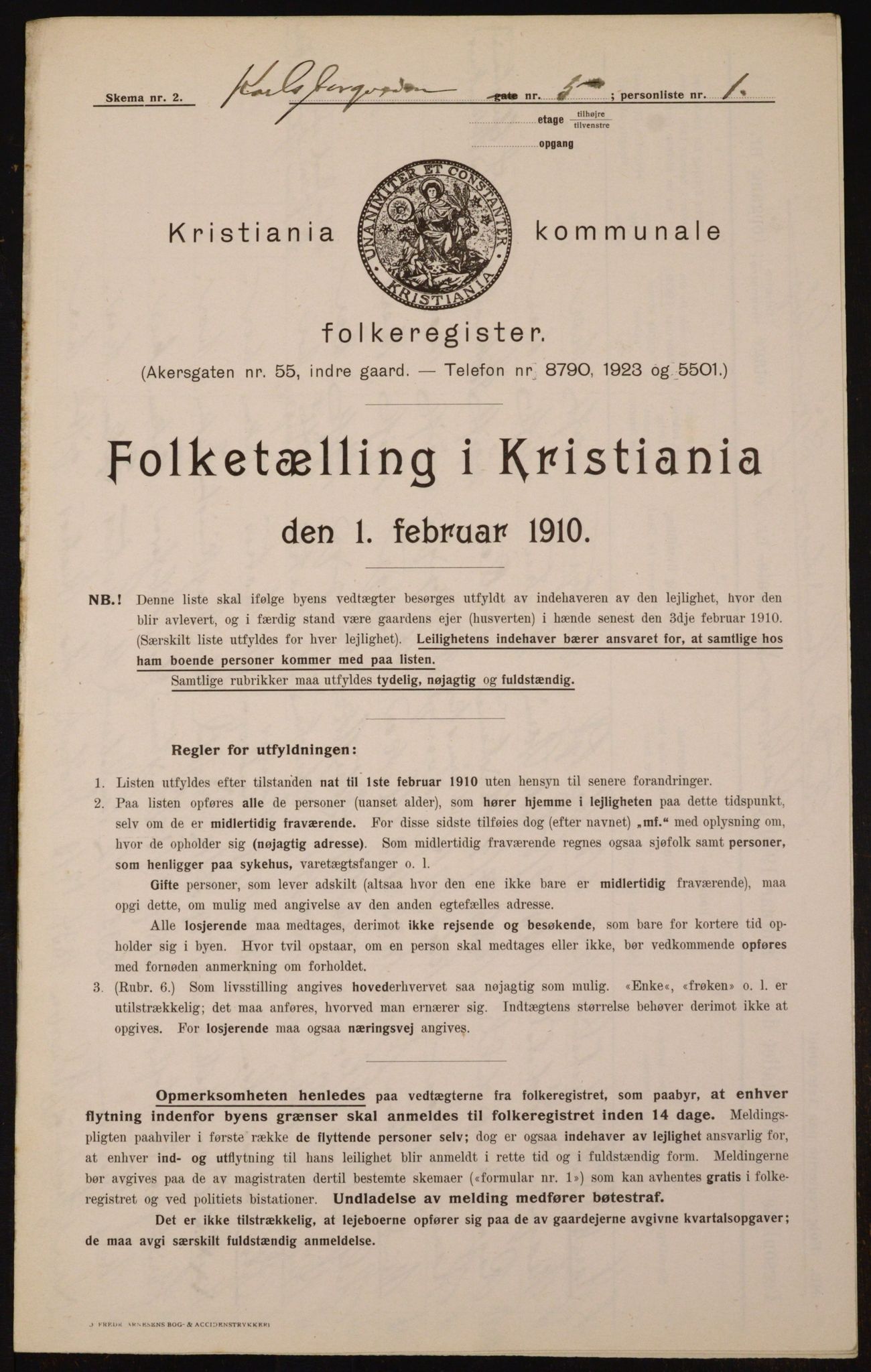 OBA, Kommunal folketelling 1.2.1910 for Kristiania, 1910, s. 47520