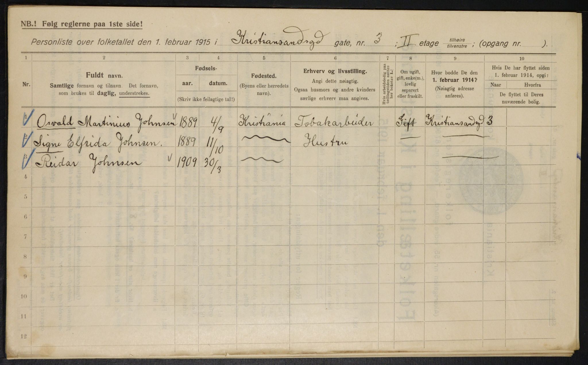 OBA, Kommunal folketelling 1.2.1915 for Kristiania, 1915, s. 53765