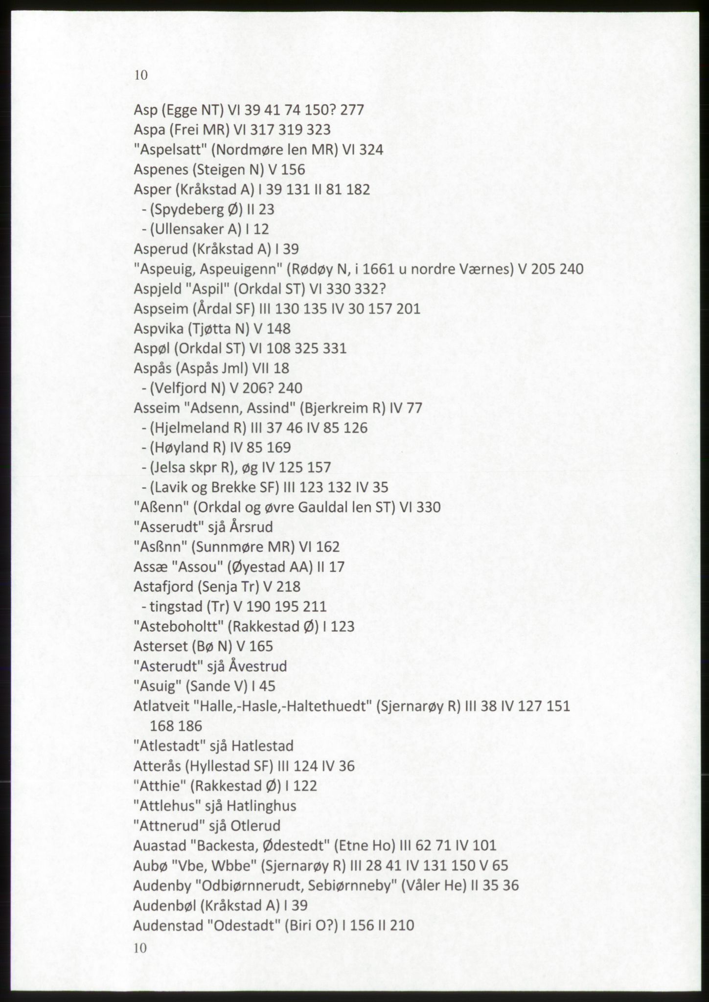 Publikasjoner utgitt av Arkivverket, PUBL/PUBL-001/C/0009: Stedsnavnregister, 1548-1567, s. 10