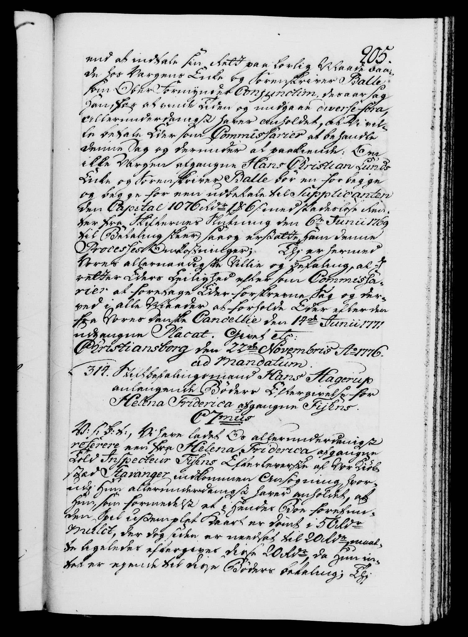 Danske Kanselli 1572-1799, AV/RA-EA-3023/F/Fc/Fca/Fcab/L0041: Norske tegnelser, 1773-1776, s. 905a