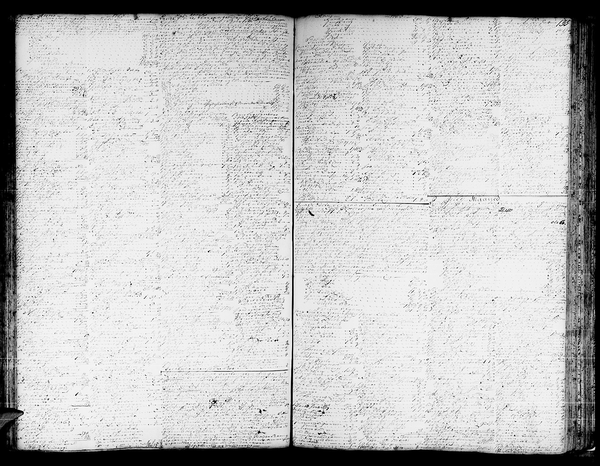 Hardanger og Voss sorenskriveri, SAB/A-2501/4/4A/4Ac/L0007a: Skifterettsprotokoll for sorenskriveriet, 1757-1769, s. 134b-135a