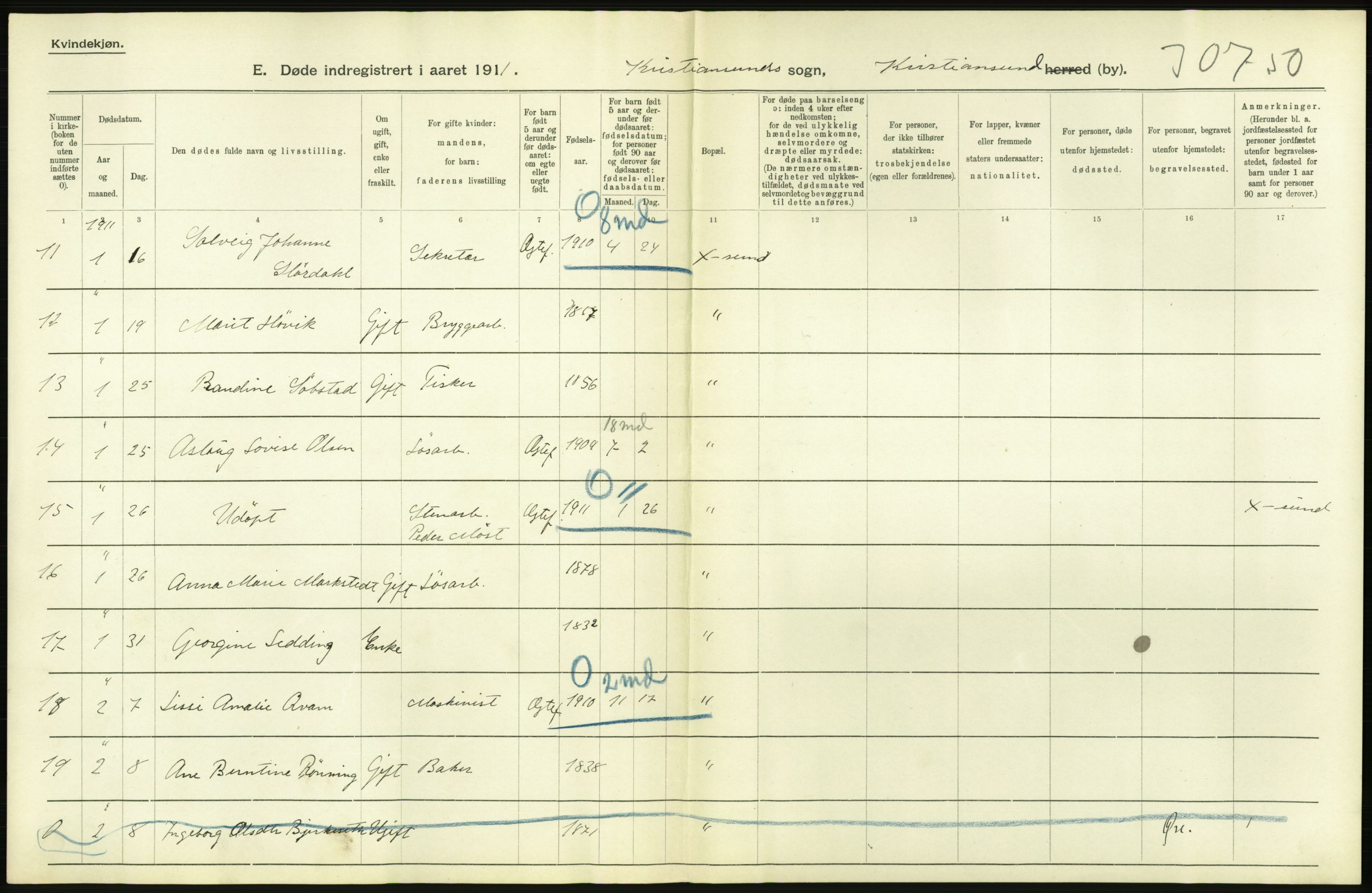 Statistisk sentralbyrå, Sosiodemografiske emner, Befolkning, RA/S-2228/D/Df/Dfb/Dfba/L0038: Romsdals amt:  Døde. Bygder og byer., 1911, s. 472