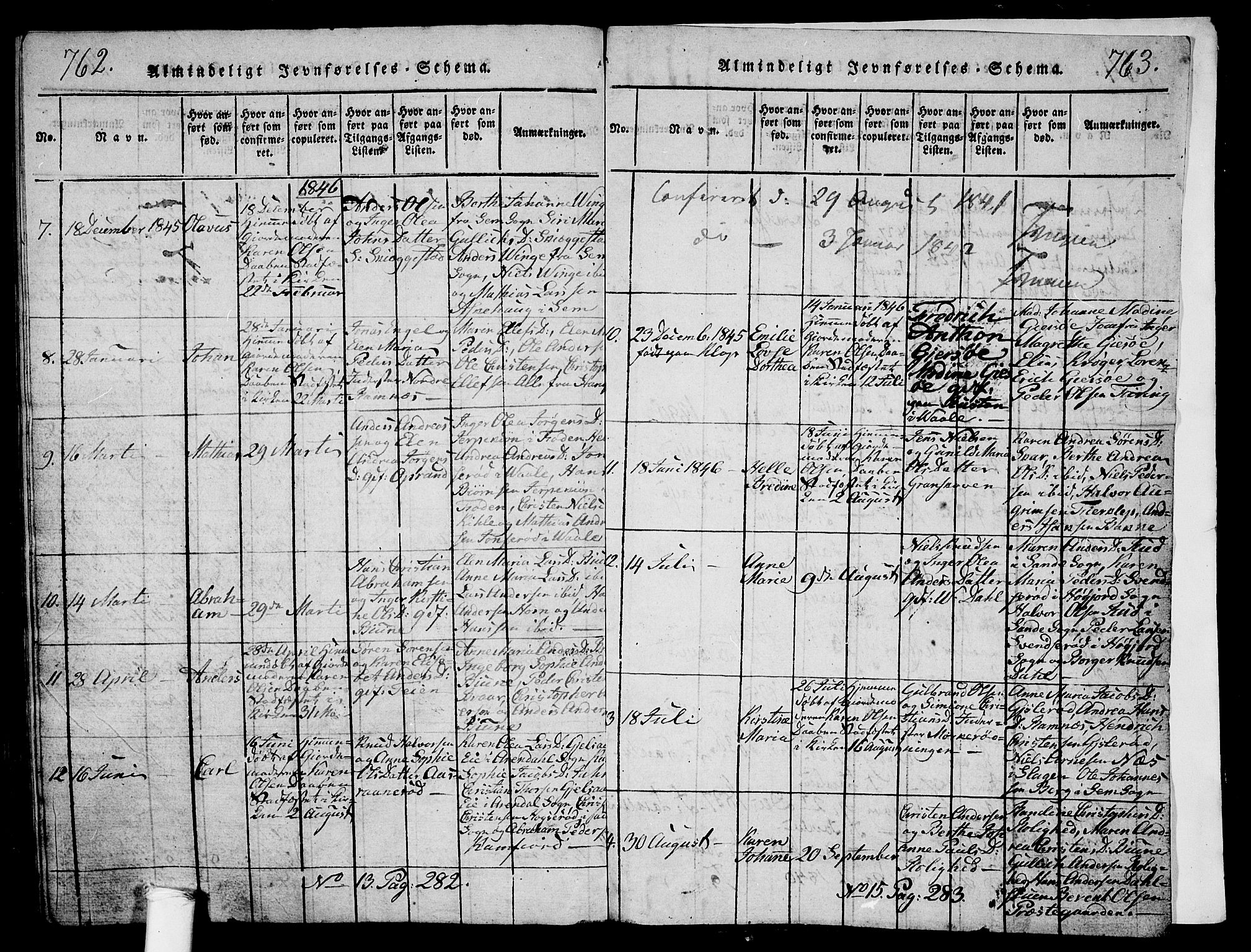 Ramnes kirkebøker, AV/SAKO-A-314/G/Ga/L0001: Klokkerbok nr. I 1, 1813-1847, s. 762-763