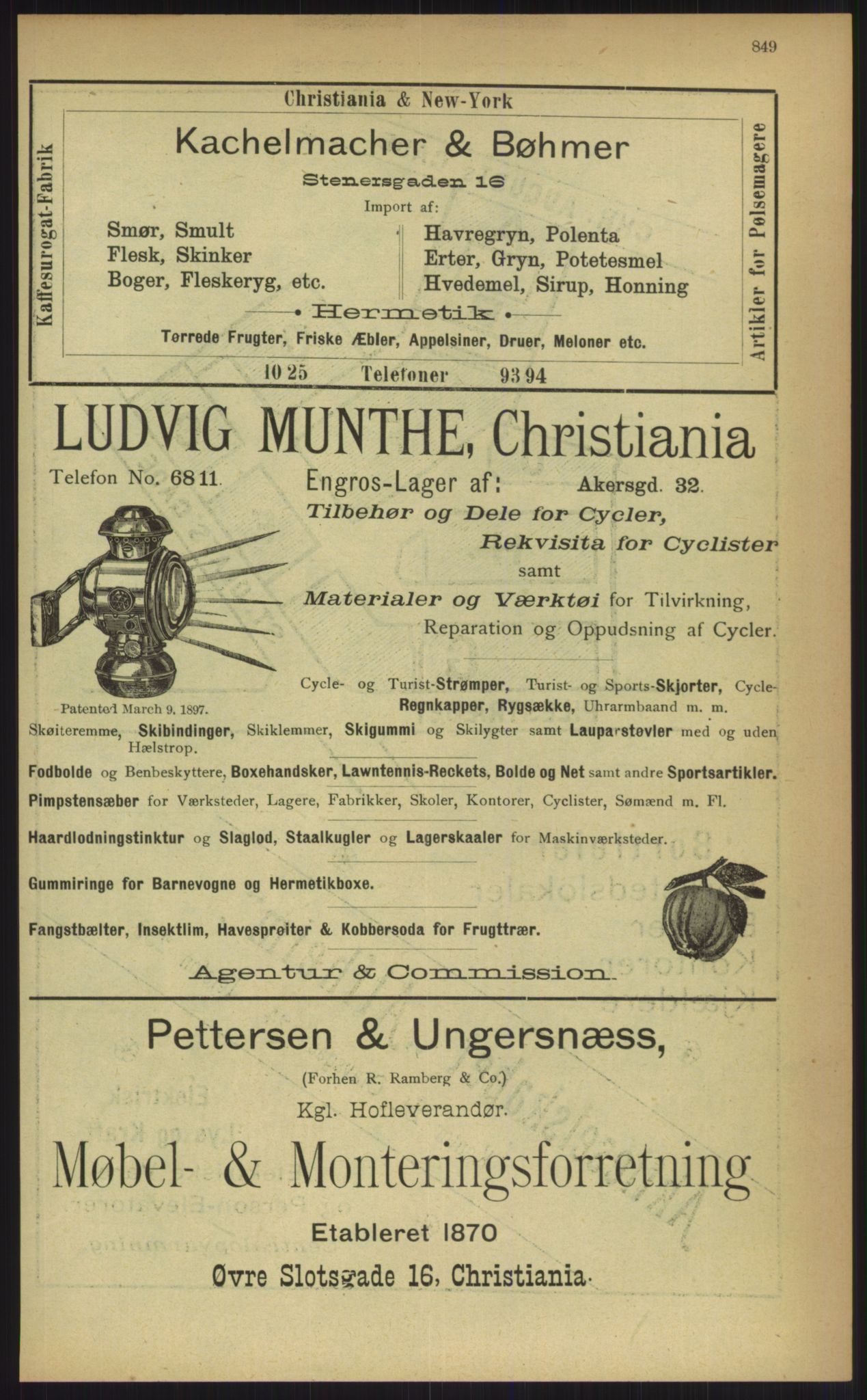 Kristiania/Oslo adressebok, PUBL/-, 1903, s. 849