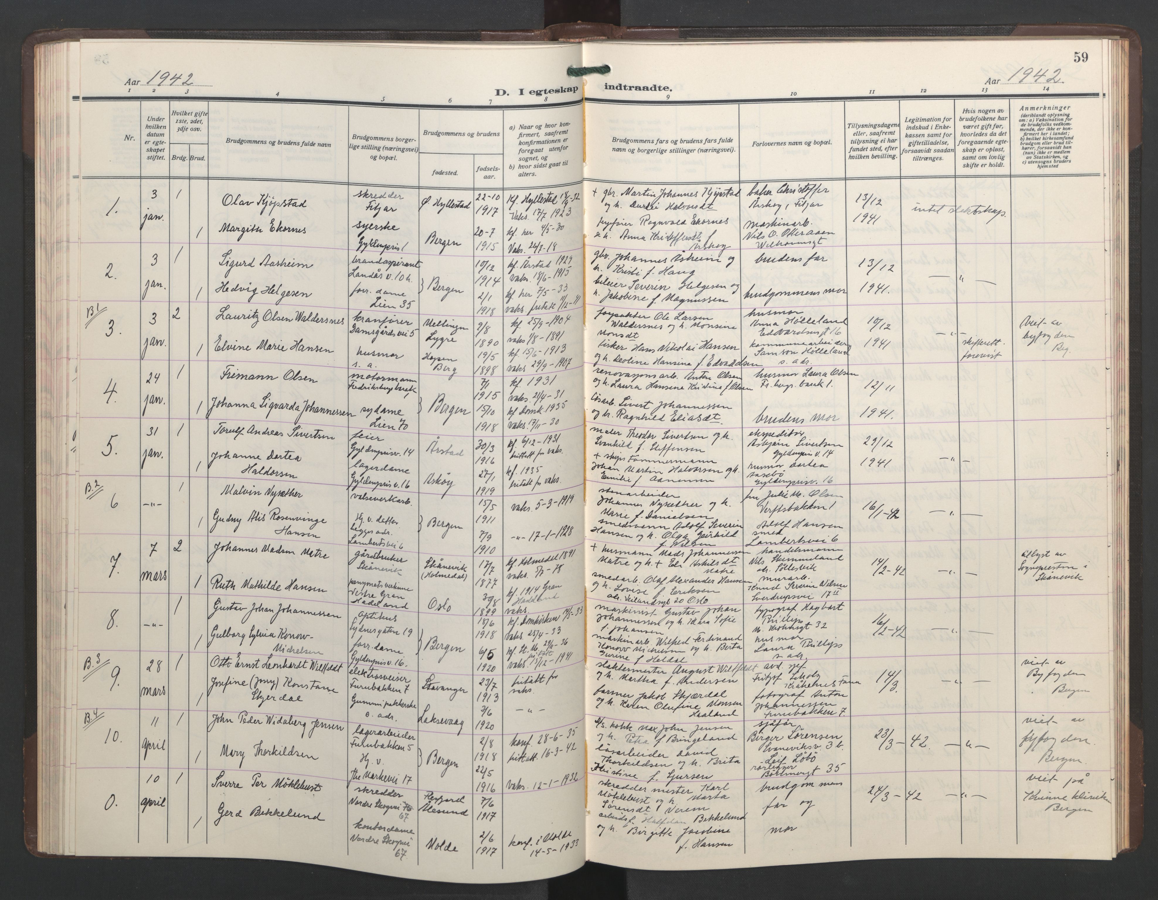 St. Markus sokneprestembete, AV/SAB-A-99935: Klokkerbok nr. C 1, 1928-1947, s. 58b-59a