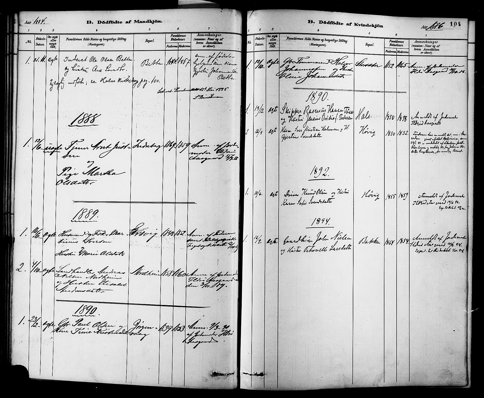 Ministerialprotokoller, klokkerbøker og fødselsregistre - Møre og Romsdal, SAT/A-1454/577/L0896: Ministerialbok nr. 577A03, 1880-1898, s. 104