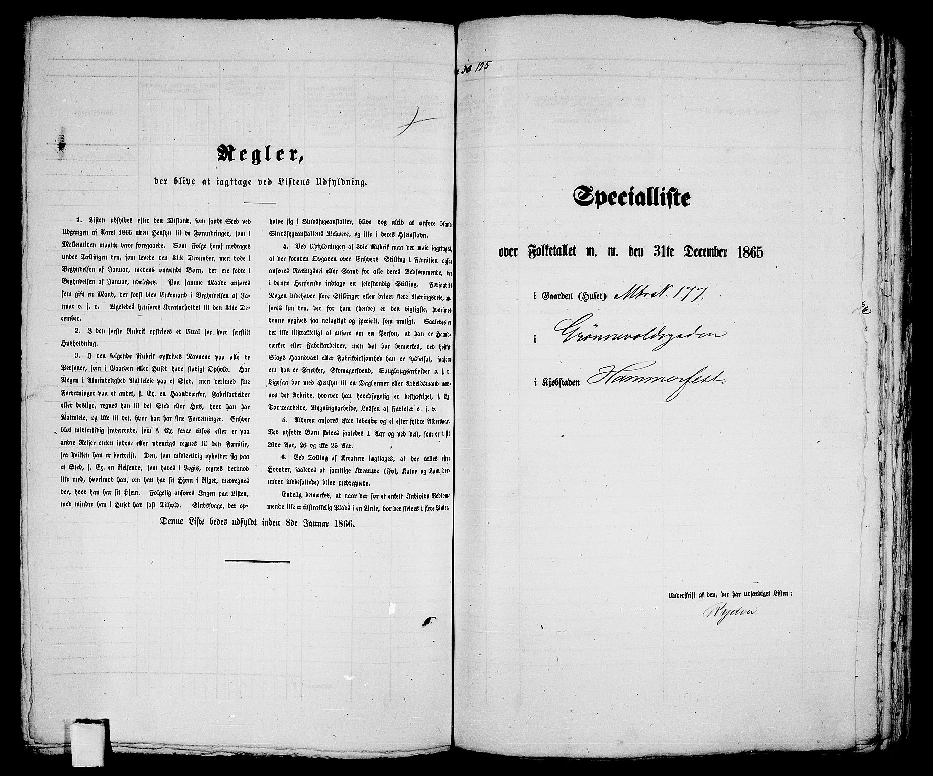 RA, Folketelling 1865 for 2001B Hammerfest prestegjeld, Hammerfest kjøpstad, 1865, s. 257