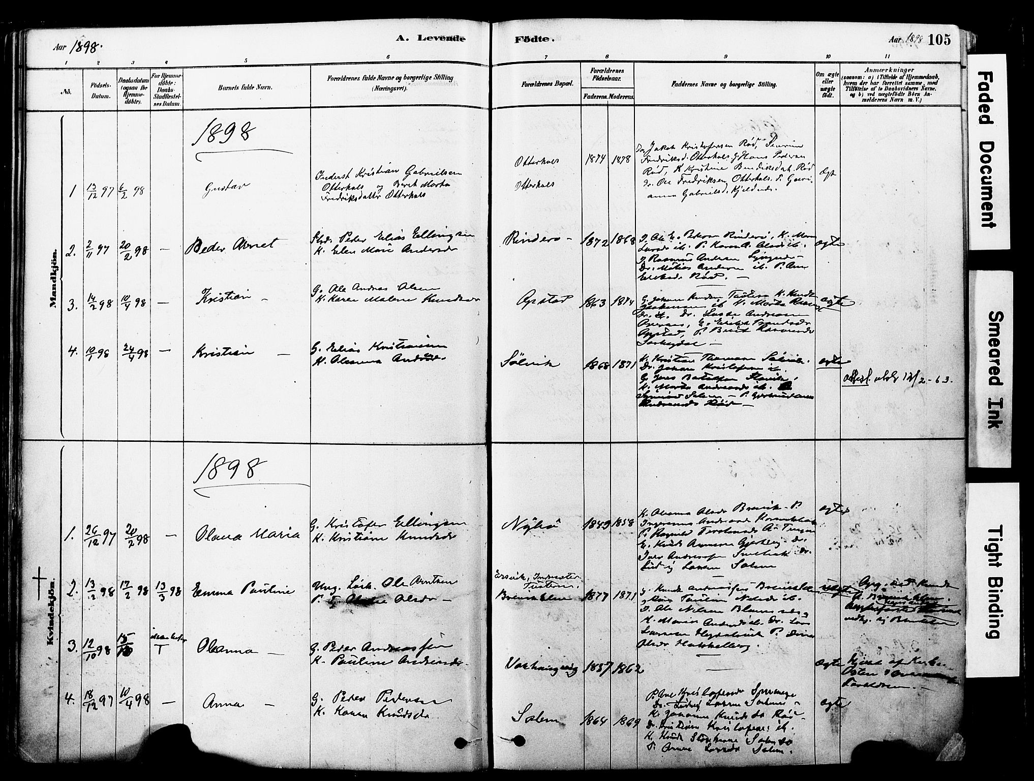 Ministerialprotokoller, klokkerbøker og fødselsregistre - Møre og Romsdal, AV/SAT-A-1454/560/L0721: Ministerialbok nr. 560A05, 1878-1917, s. 105