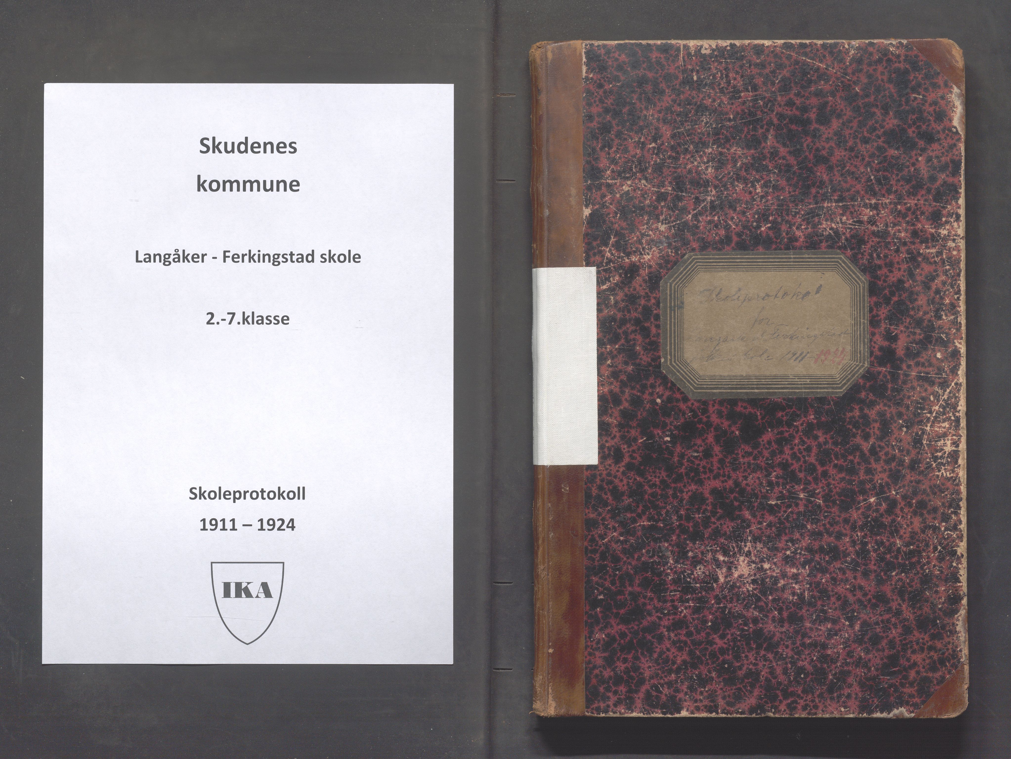 Skudenes kommune - Langåker - Ferkingstad skole, IKAR/A-303/H/L0003: Skoleprotokoll 2.-7. kl., 1911-1924, s. 1