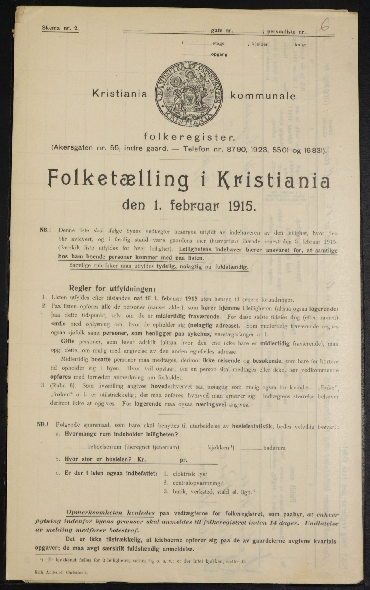 OBA, Kommunal folketelling 1.2.1915 for Kristiania, 1915, s. 48906