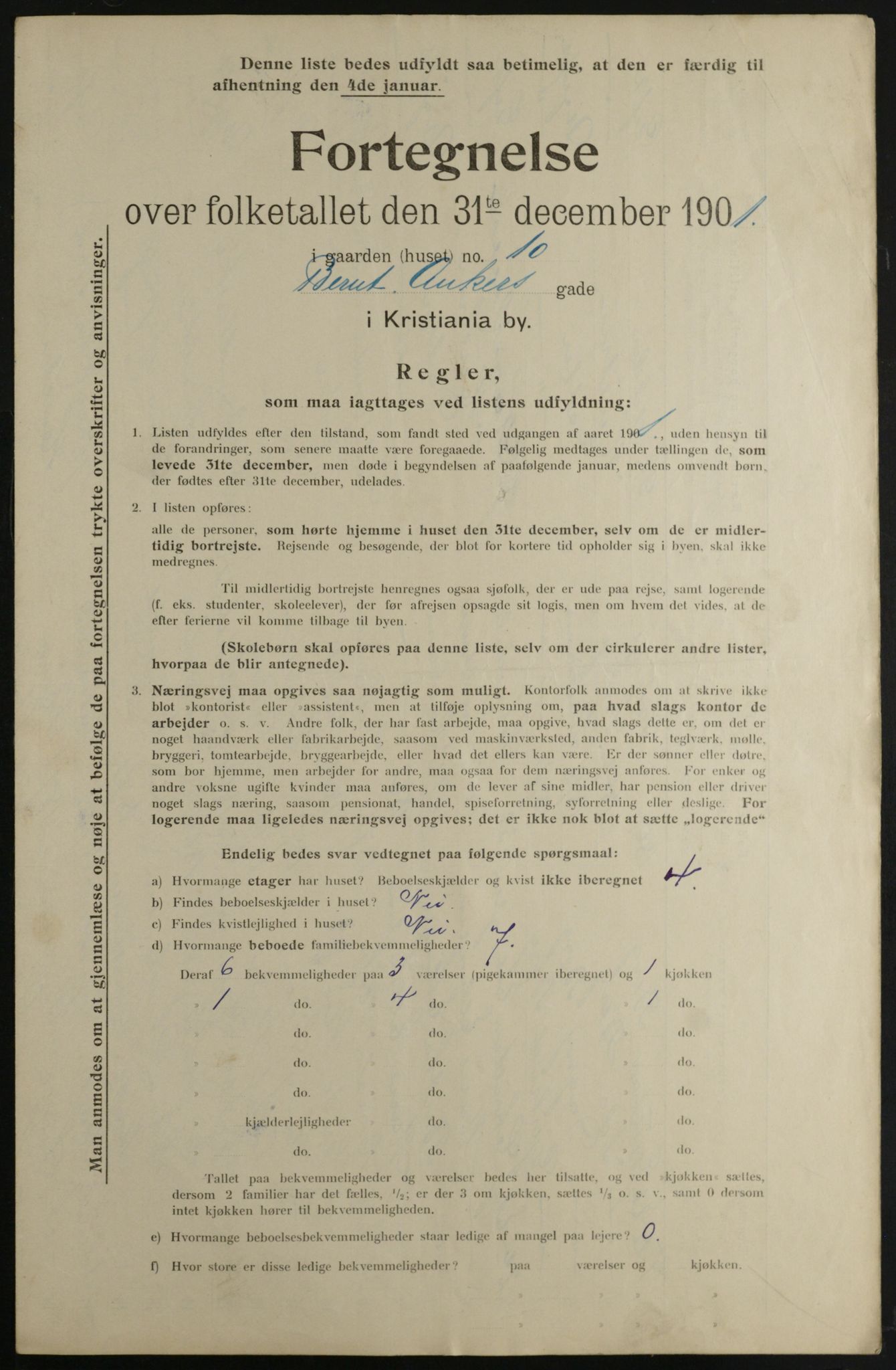 OBA, Kommunal folketelling 31.12.1901 for Kristiania kjøpstad, 1901, s. 805