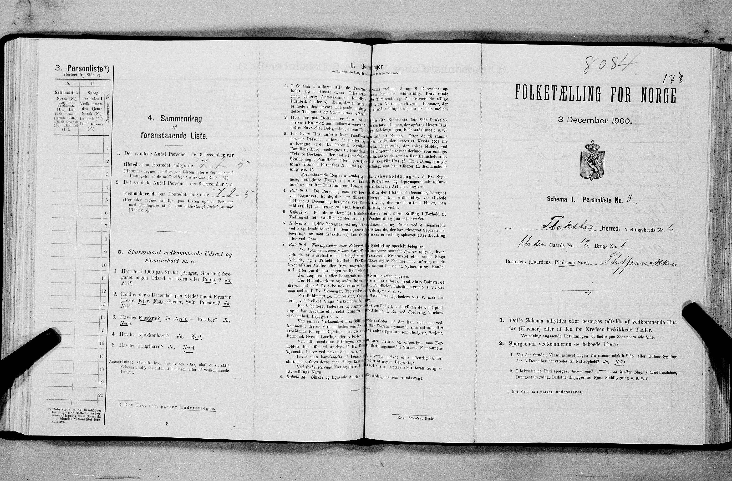 SAT, Folketelling 1900 for 1859 Flakstad herred, 1900, s. 669