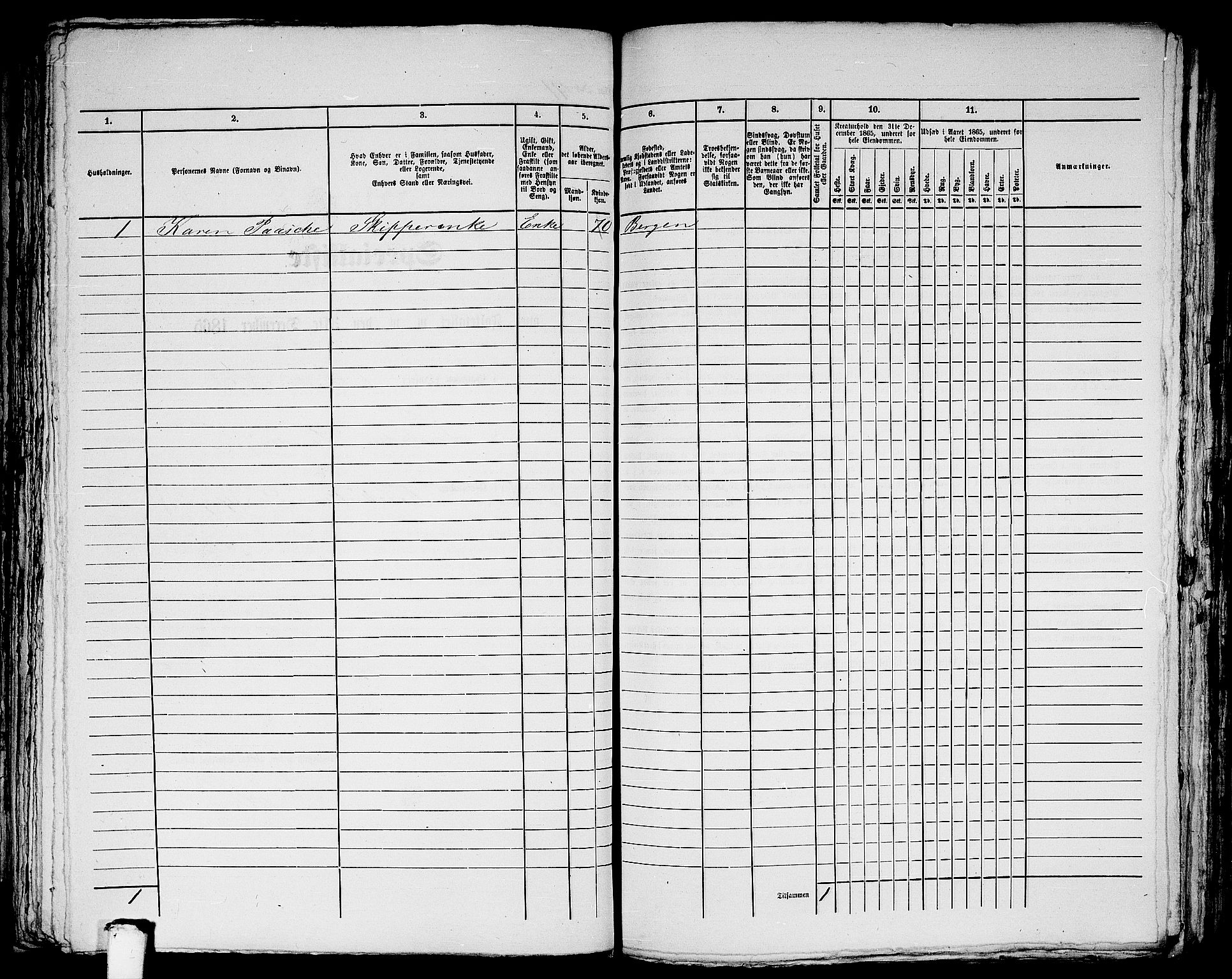 RA, Folketelling 1865 for 1281L Bergen Landdistrikt, Domkirkens landsokn og Korskirkens landsokn, 1865, s. 132