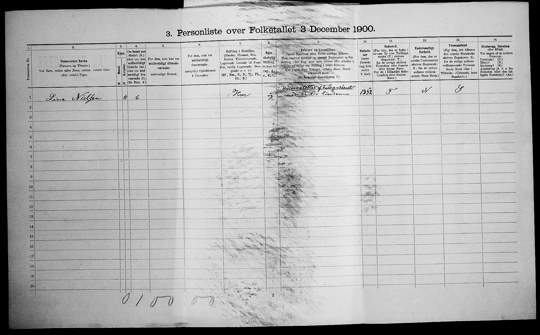 SAK, Folketelling 1900 for 1004 Flekkefjord kjøpstad, 1900, s. 1420