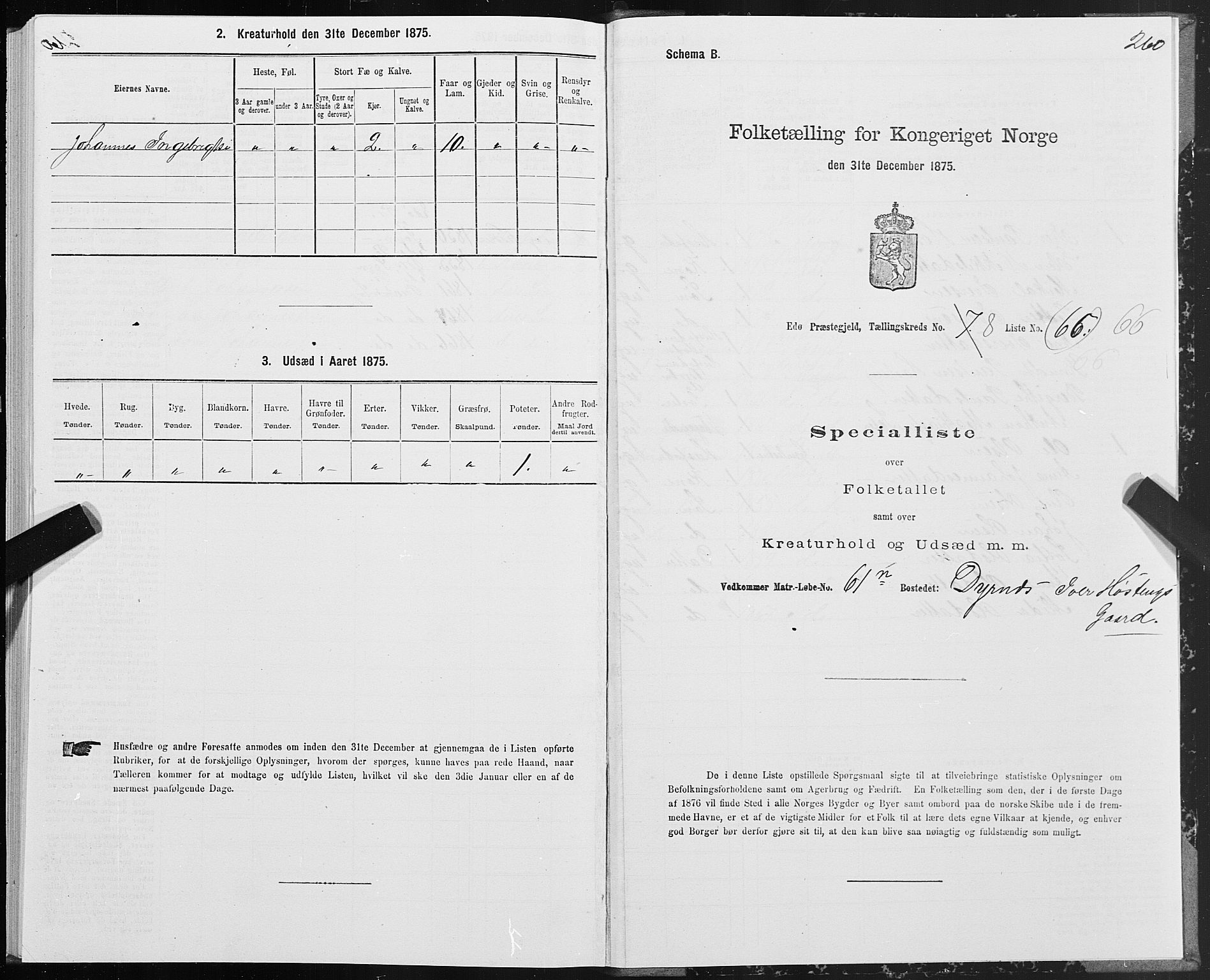 SAT, Folketelling 1875 for 1573P Edøy prestegjeld, 1875, s. 3260