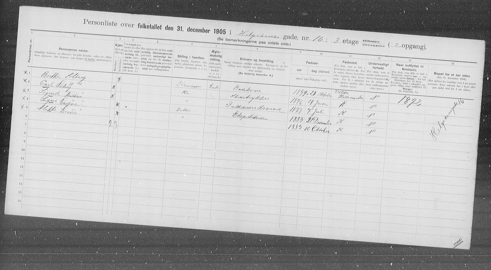 OBA, Kommunal folketelling 31.12.1905 for Kristiania kjøpstad, 1905, s. 19637