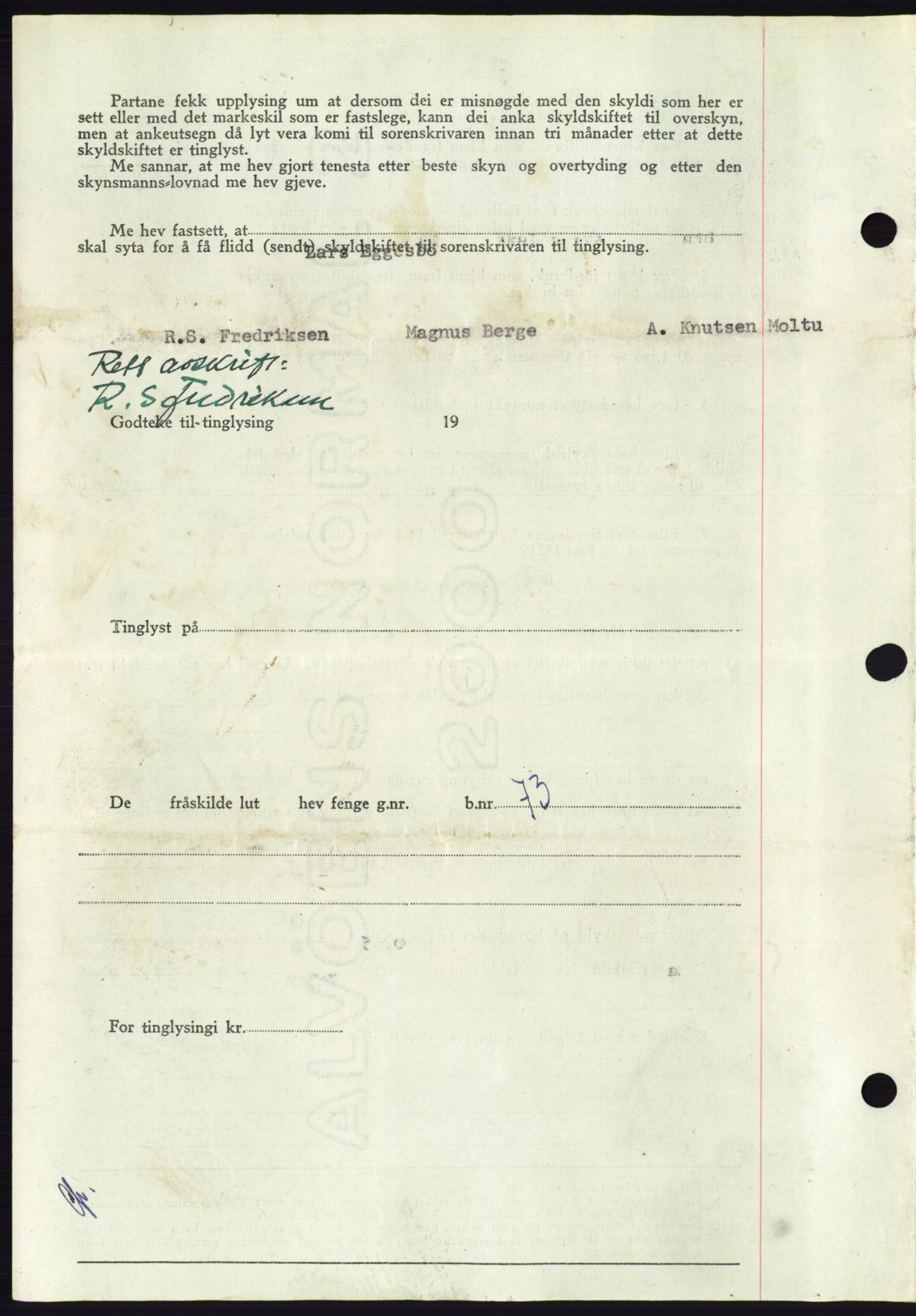 Søre Sunnmøre sorenskriveri, AV/SAT-A-4122/1/2/2C/L0094: Pantebok nr. 20A, 1953-1953, Dagboknr: 133/1953