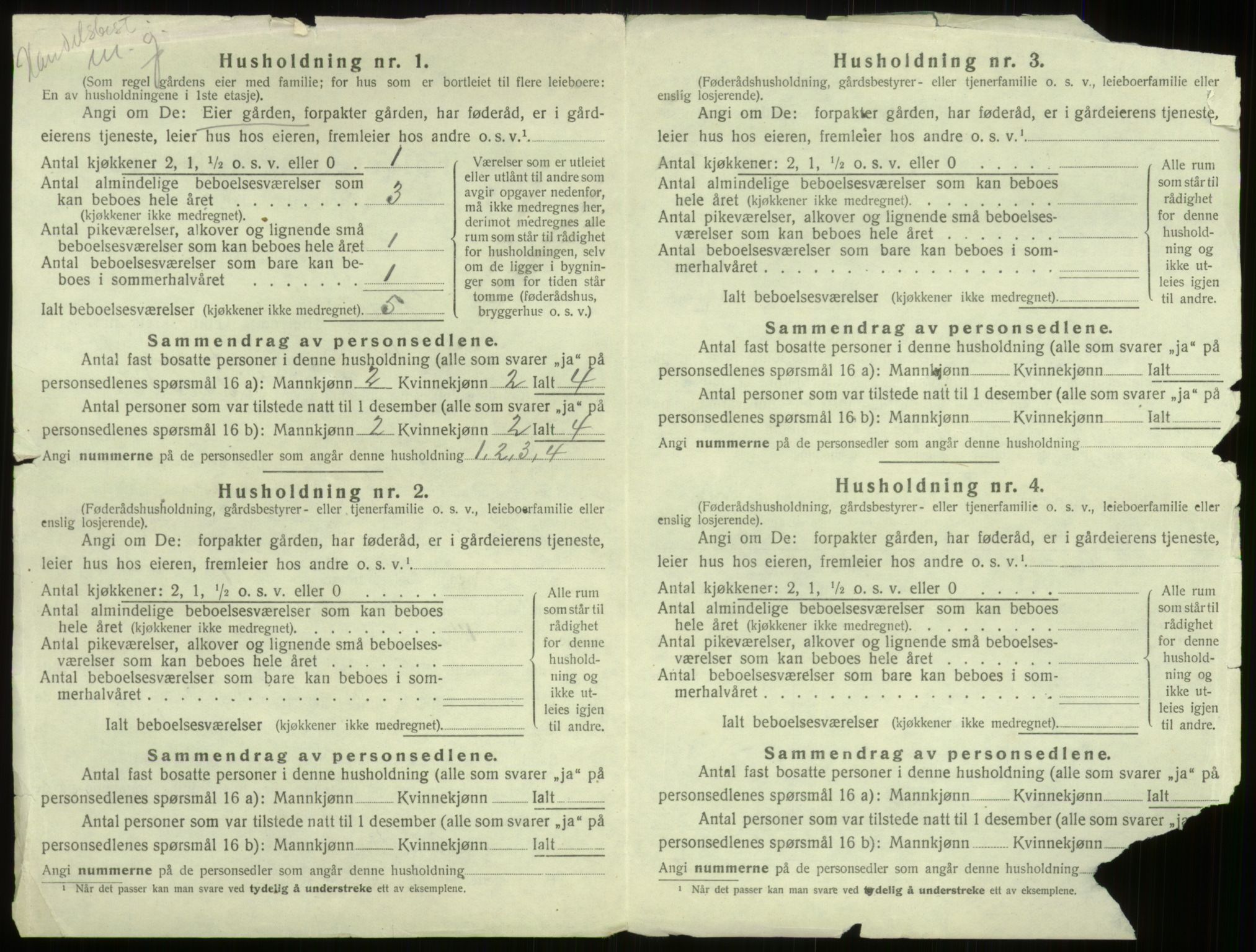 SAB, Folketelling 1920 for 1250 Haus herred, 1920, s. 1692