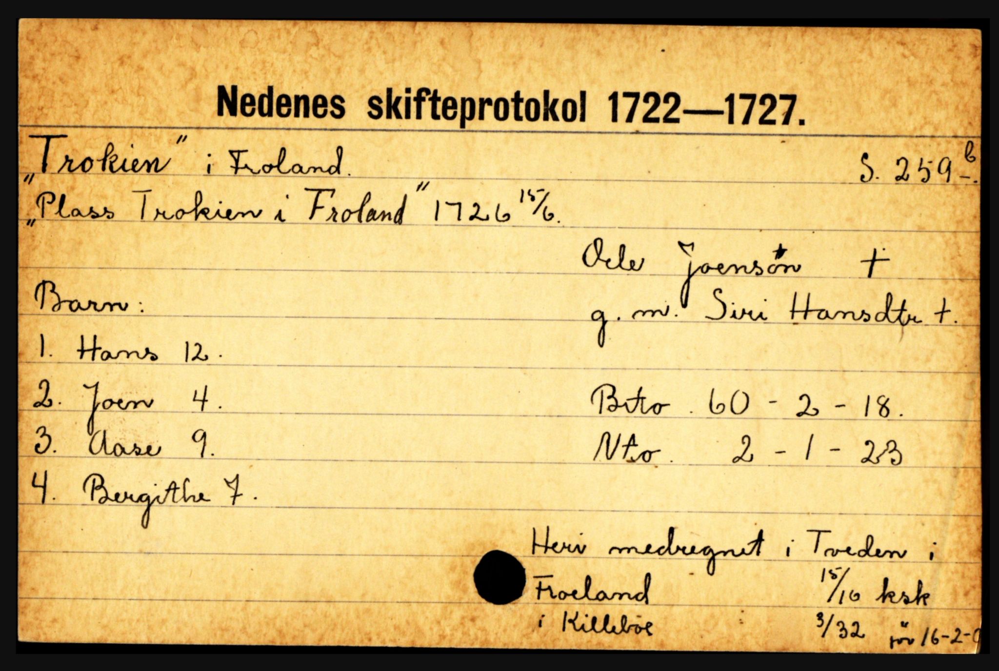 Nedenes sorenskriveri før 1824, AV/SAK-1221-0007/H, s. 30481