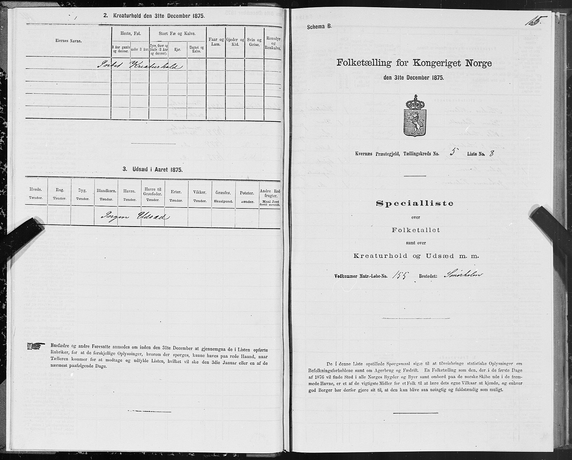 SAT, Folketelling 1875 for 1553P Kvernes prestegjeld, 1875, s. 3015