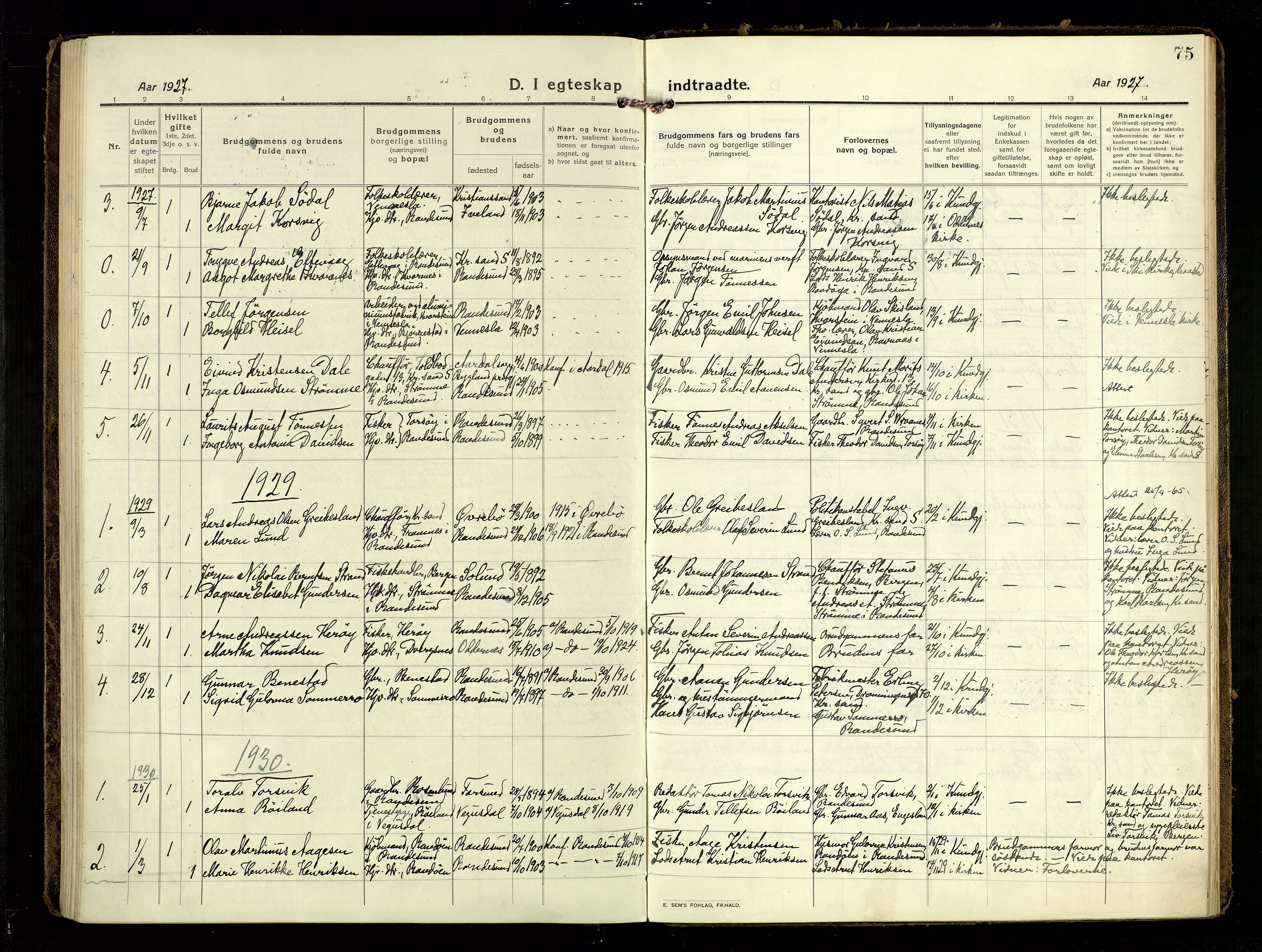 Oddernes sokneprestkontor, SAK/1111-0033/F/Fa/Fab/L0004: Ministerialbok nr. A 4, 1916-1935, s. 75