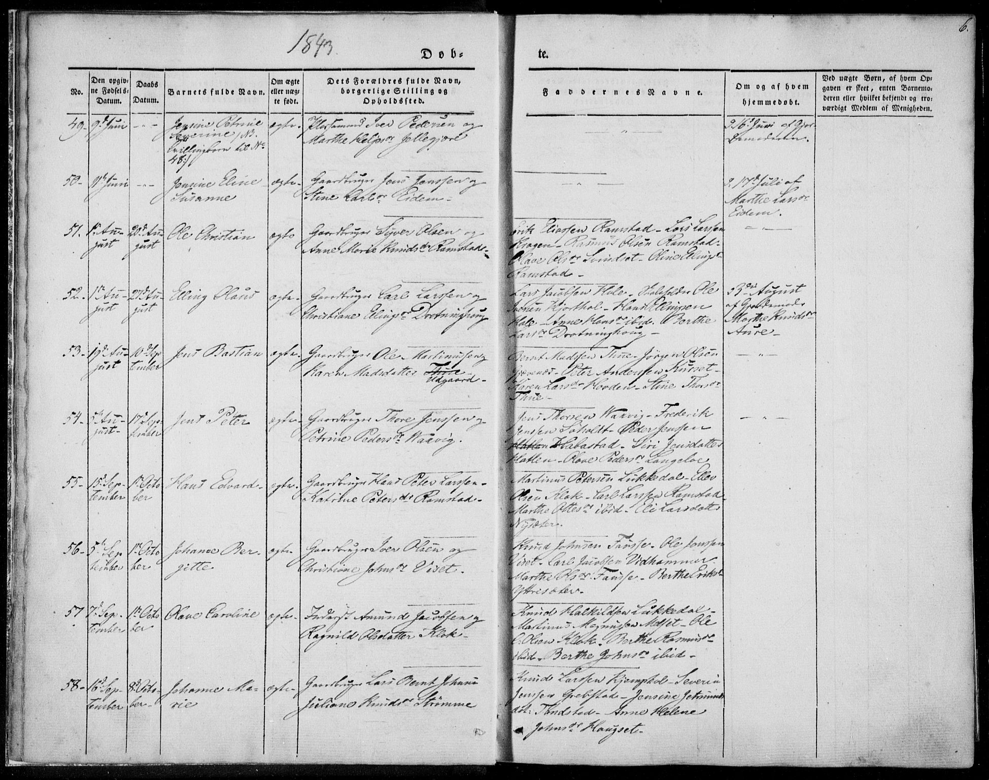 Ministerialprotokoller, klokkerbøker og fødselsregistre - Møre og Romsdal, SAT/A-1454/522/L0312: Ministerialbok nr. 522A07, 1843-1851, s. 6
